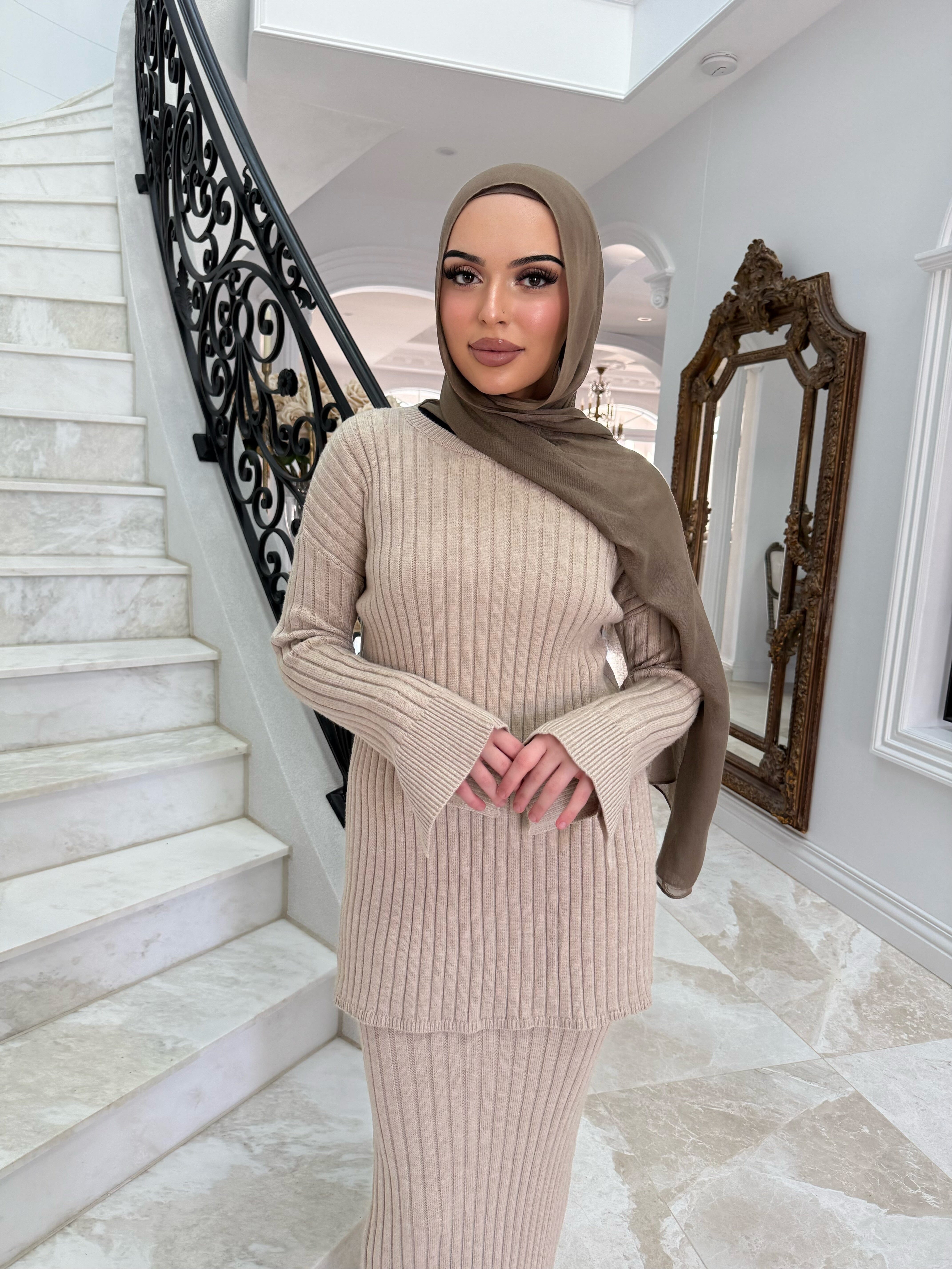 Ribbed Skirt Set