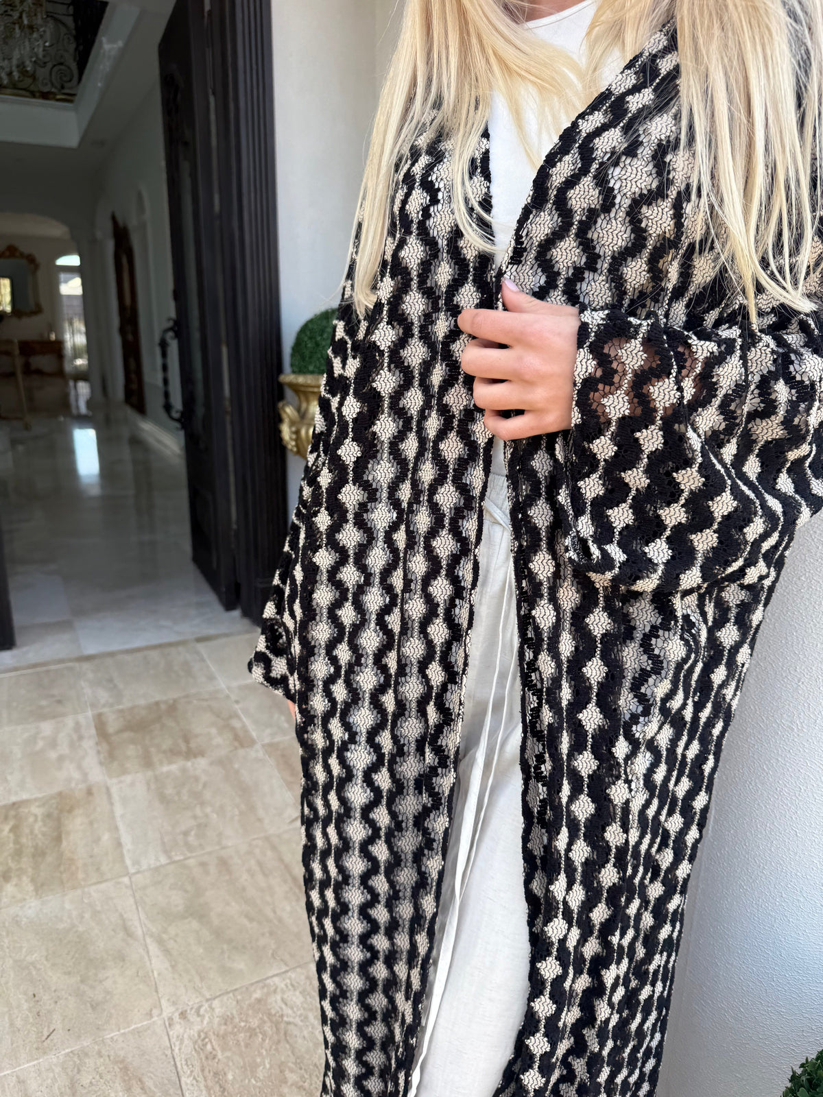 2 Tone Crochet Kimono