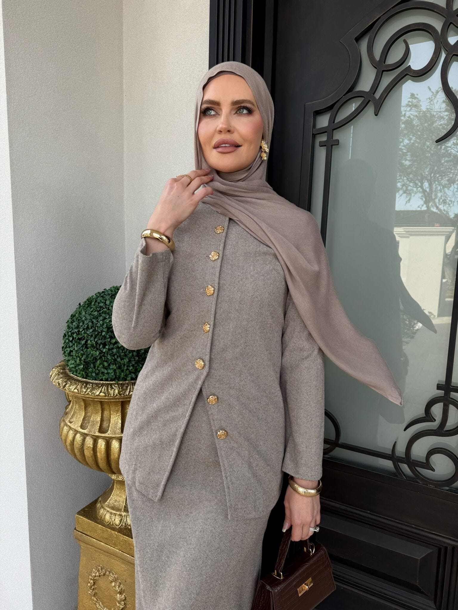 Textured Skirt Set