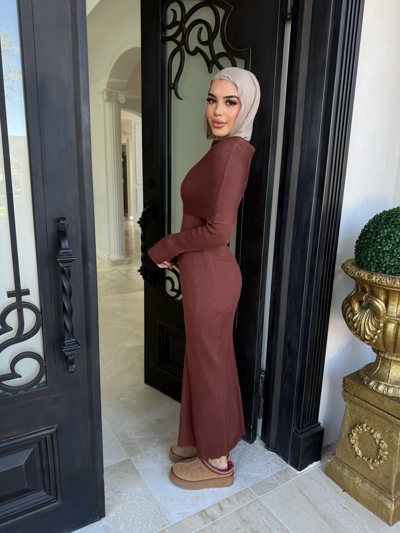 Ribbed Scarf Dress