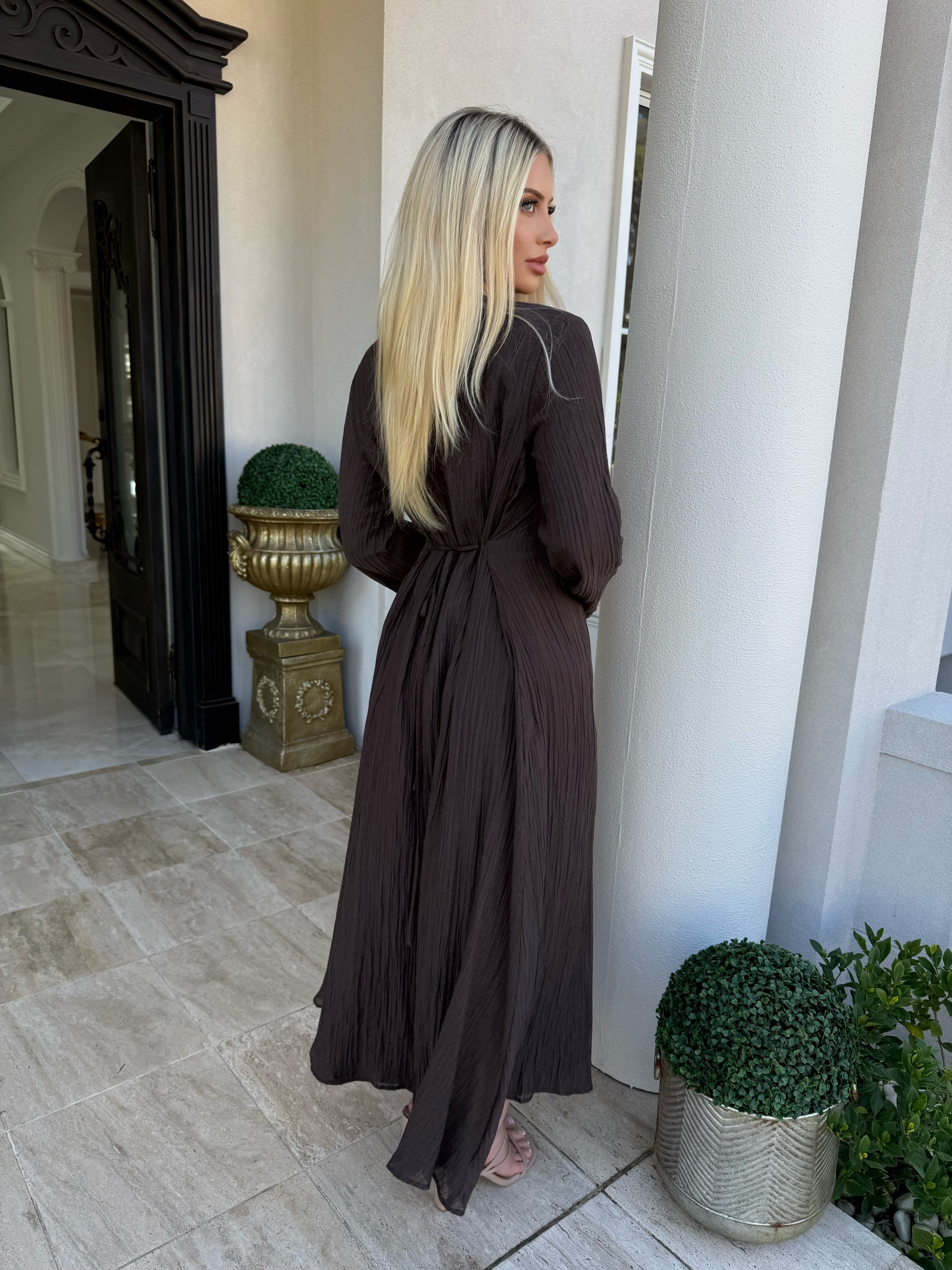 Crinkle Belle Sleeve Dress