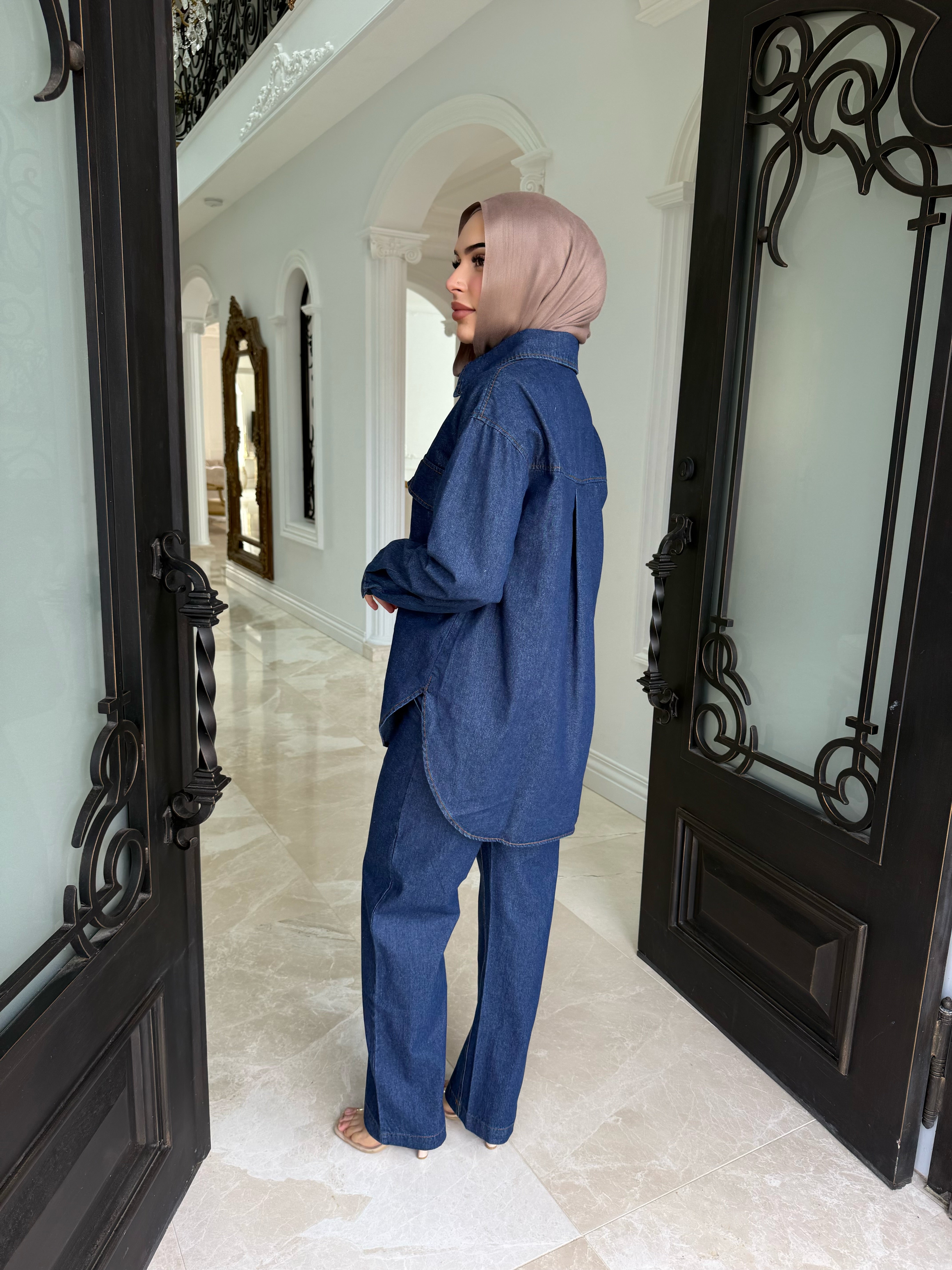 Denin Shacket Set
