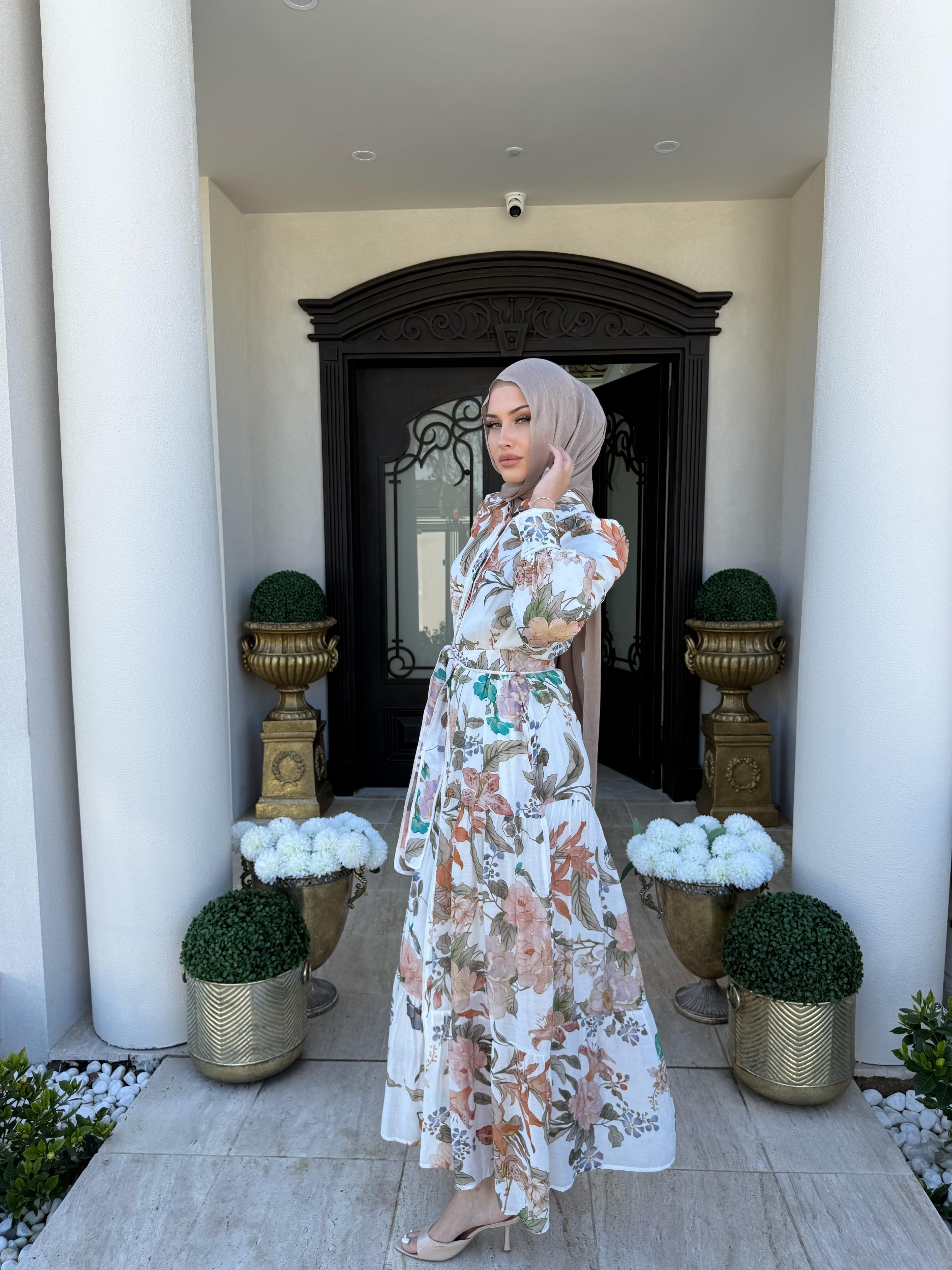 Floral Pipping Dress