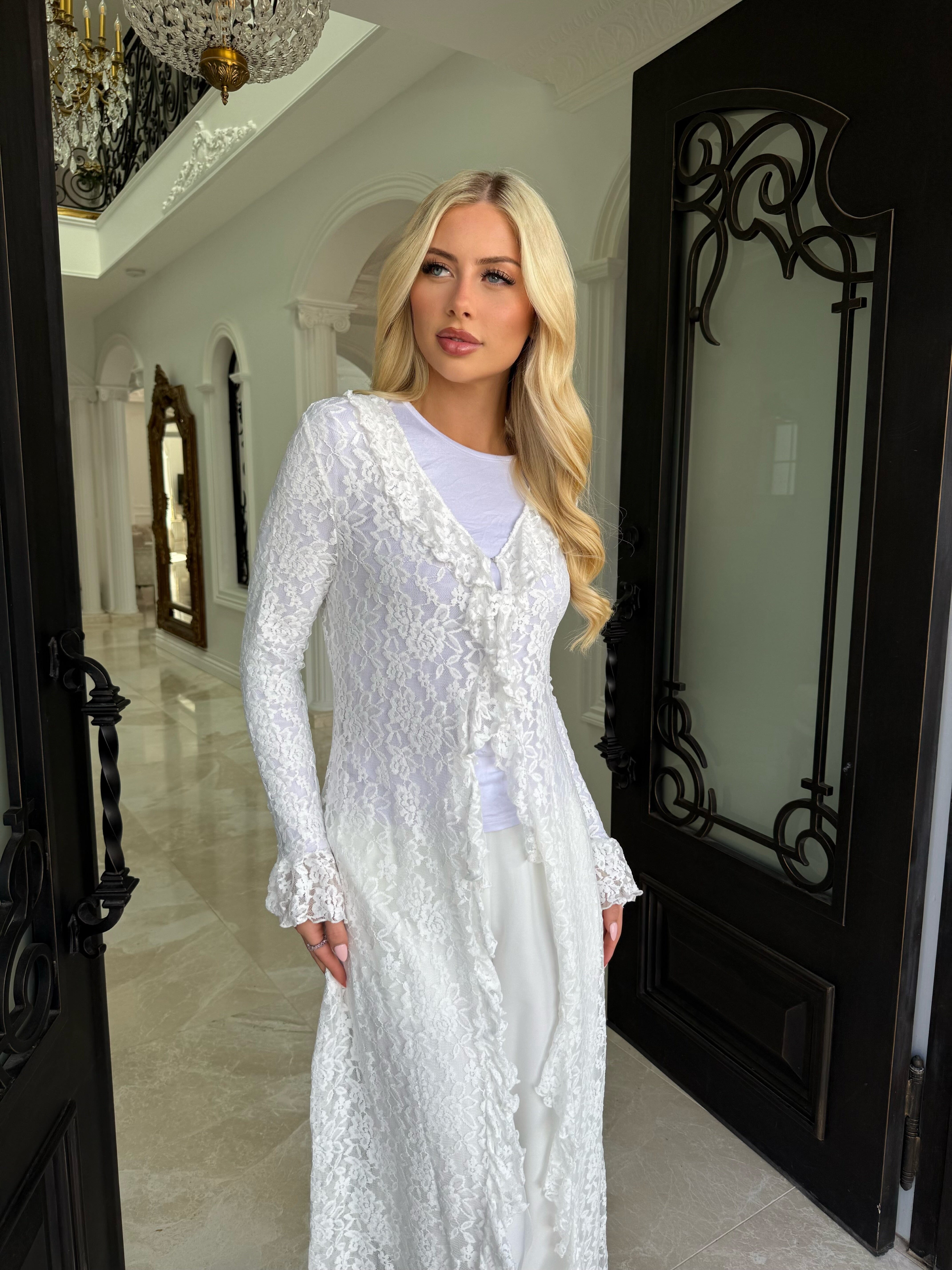 Lace Ruffle Cardigan