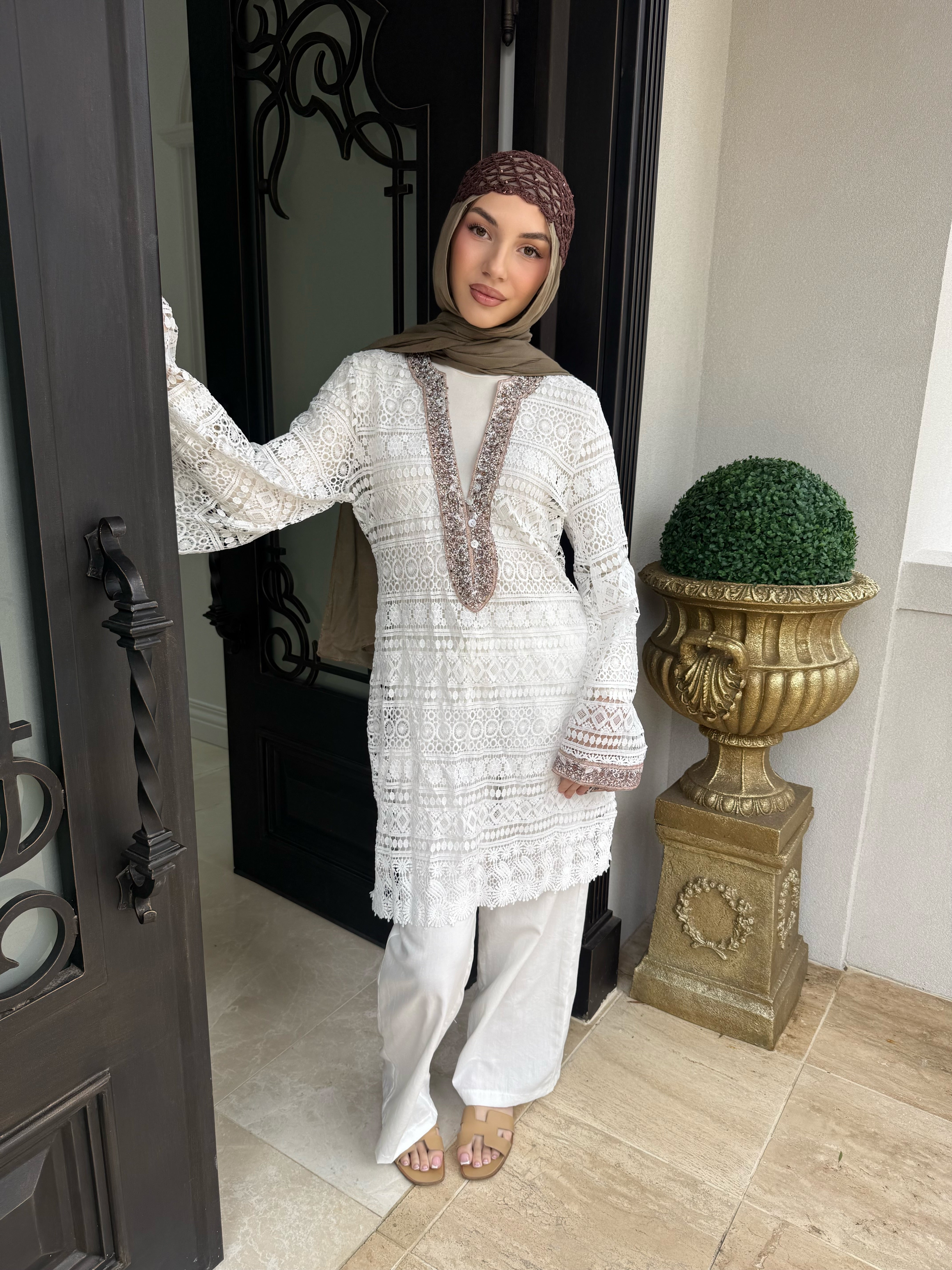 Embellished Crochet Tunic