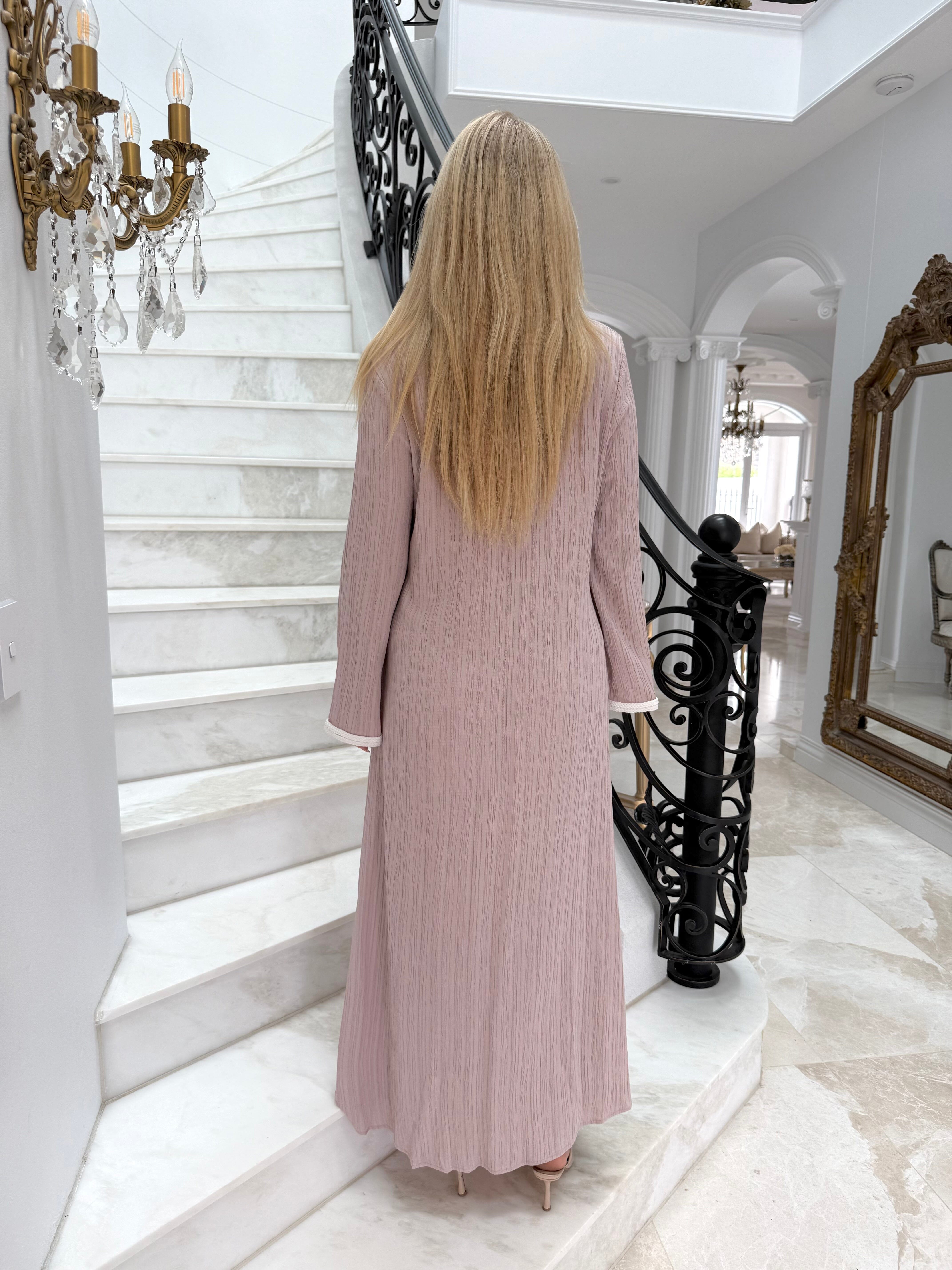 Trimmed Crinkle Abaya