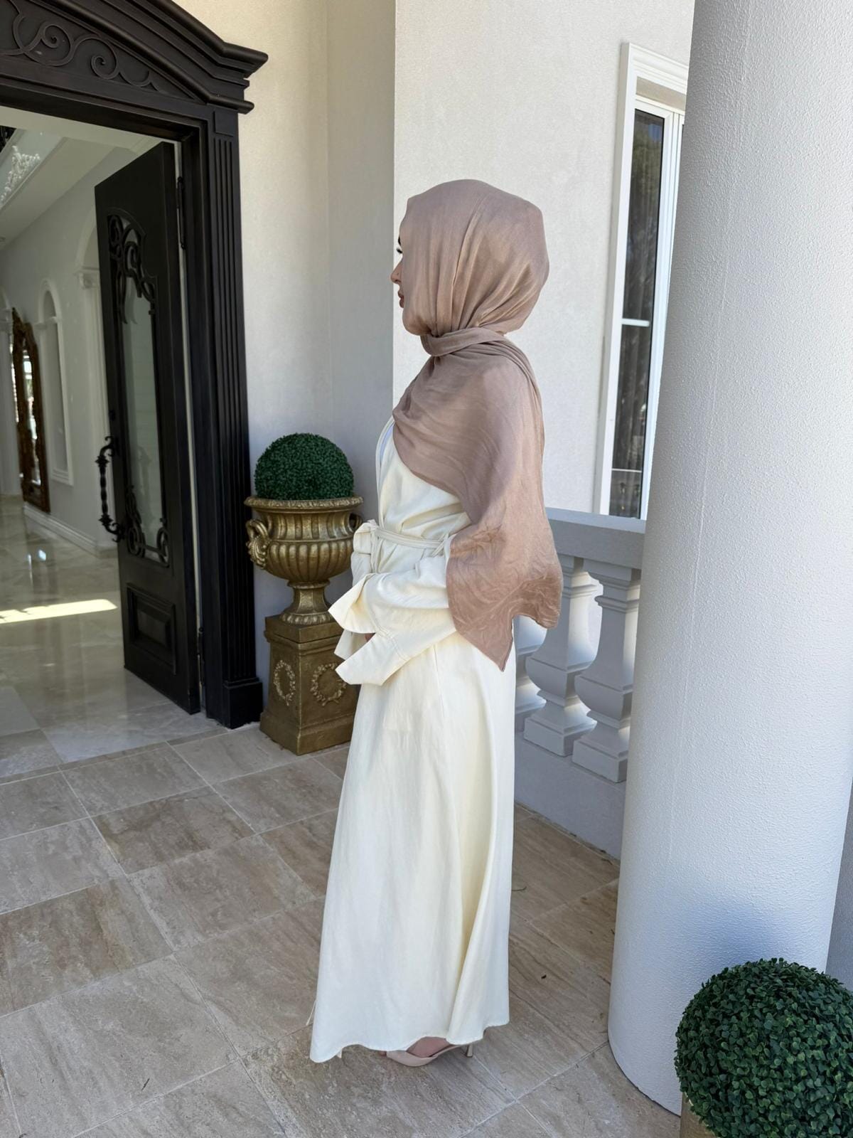 Linen Open Abaya