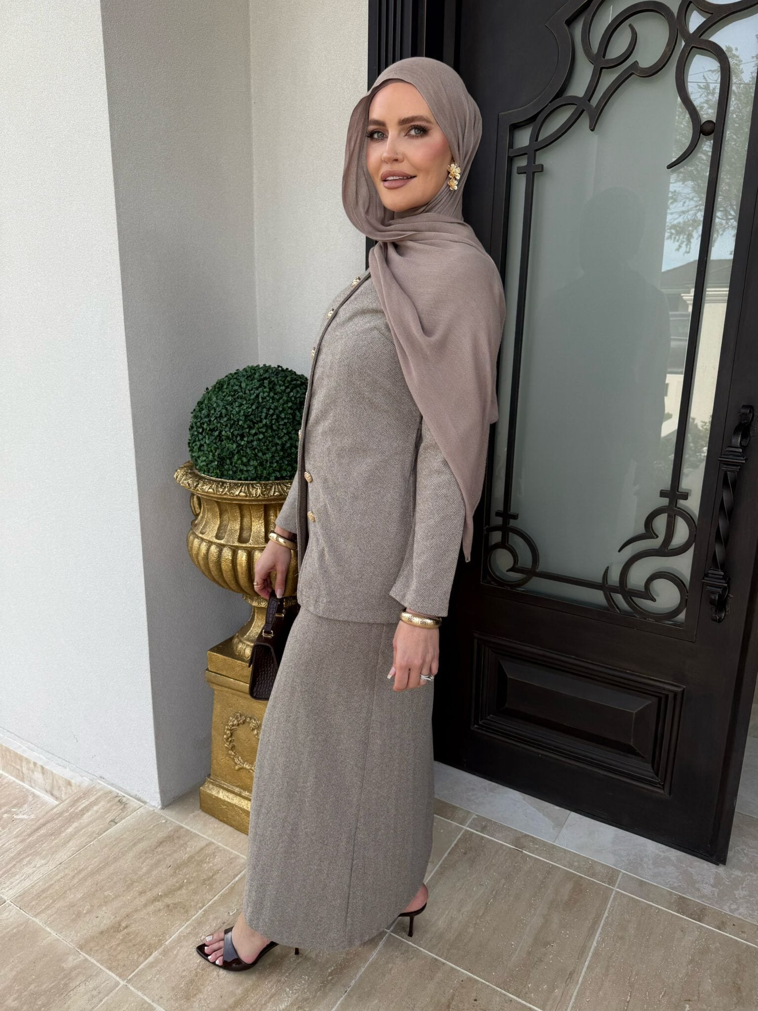 Textured Skirt Set