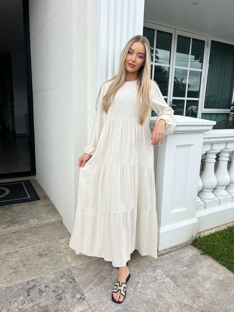 Tiered Linen Dress