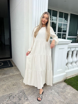 Tiered Linen Dress