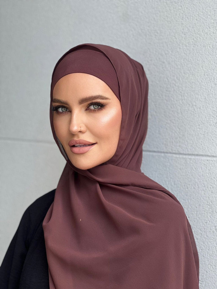 Chocolate Chiffon Hijab Set