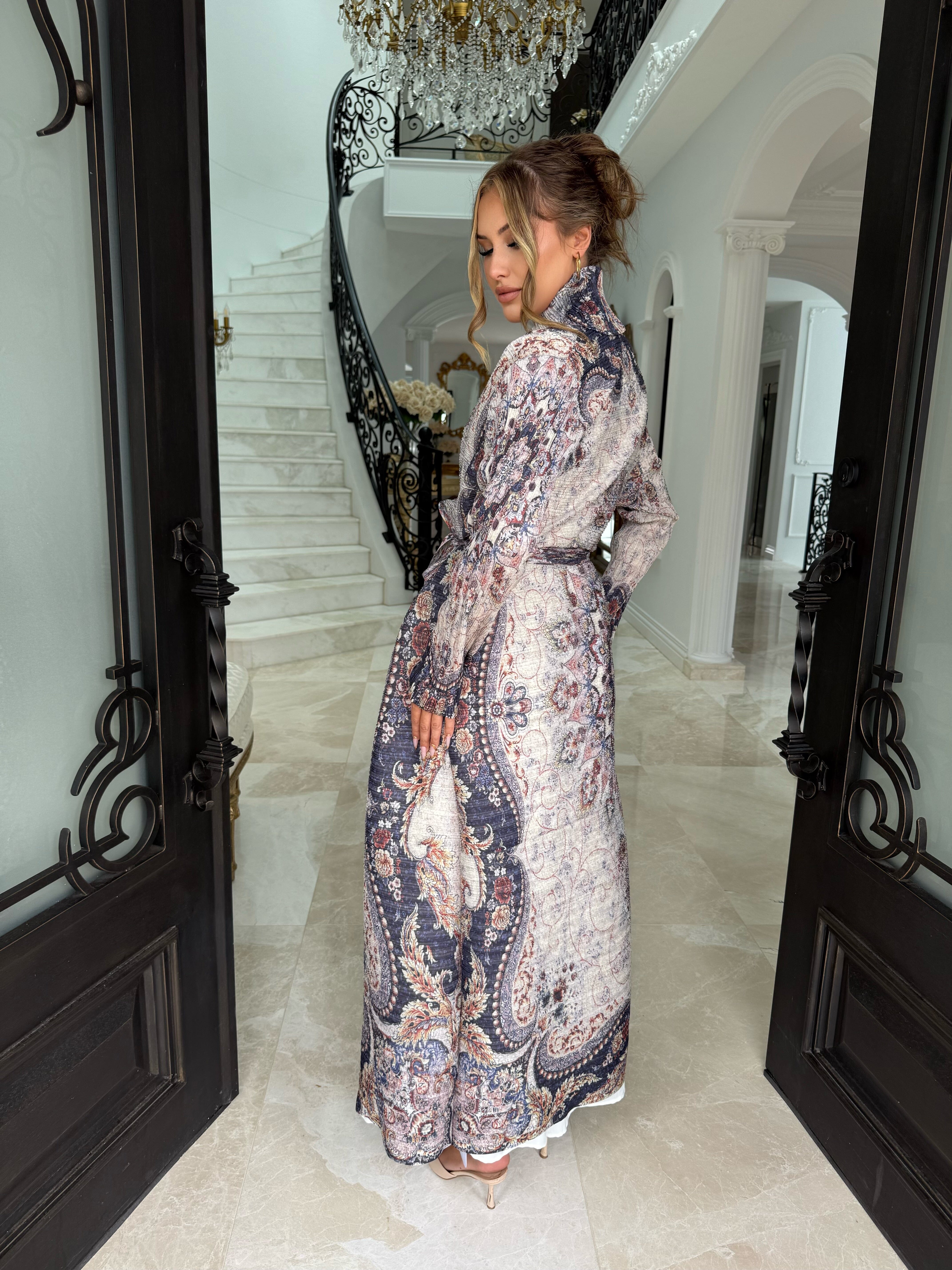 Layali Multi Pleated Open Abaya