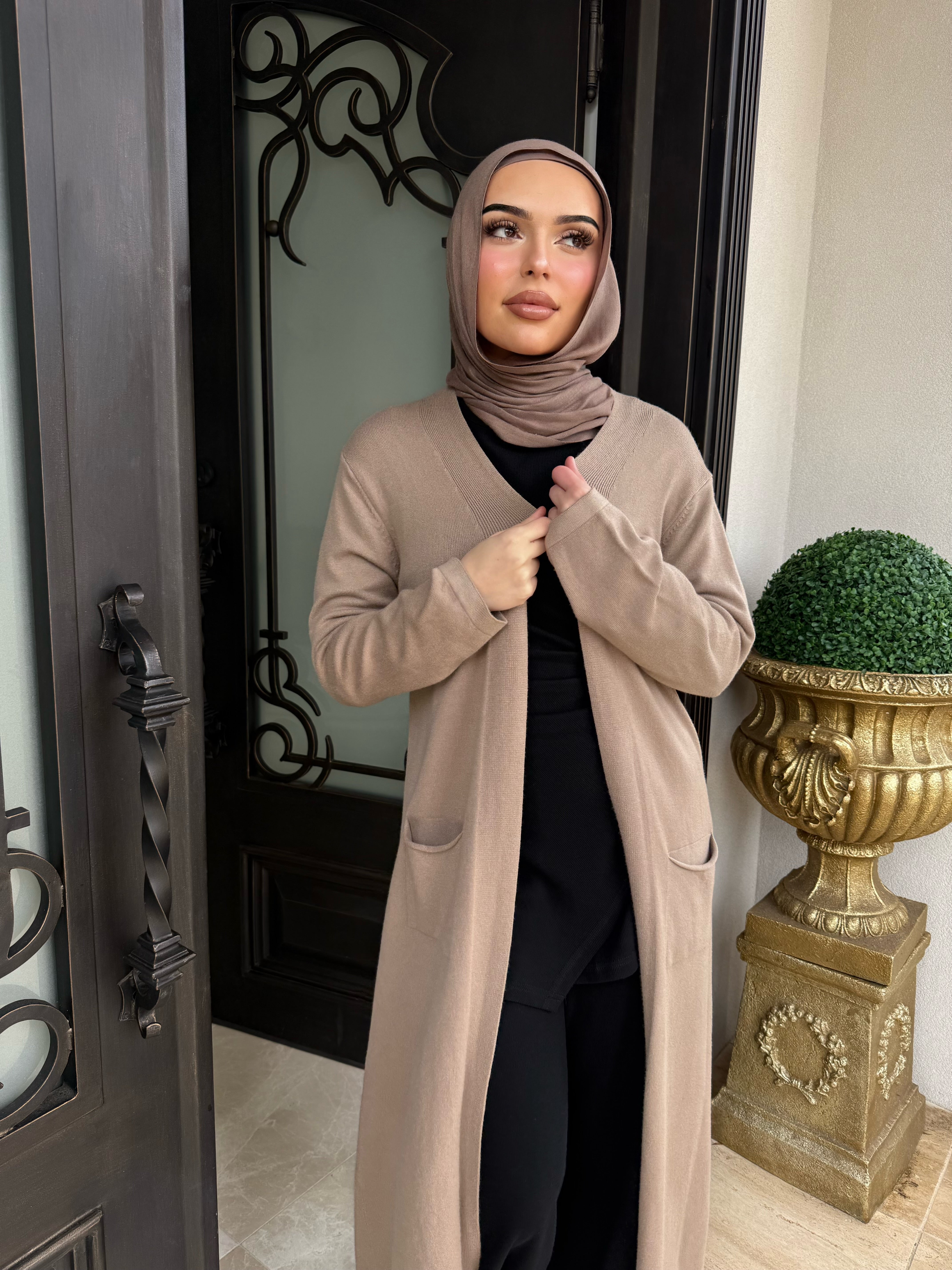Beige Pocket Knit Cardi