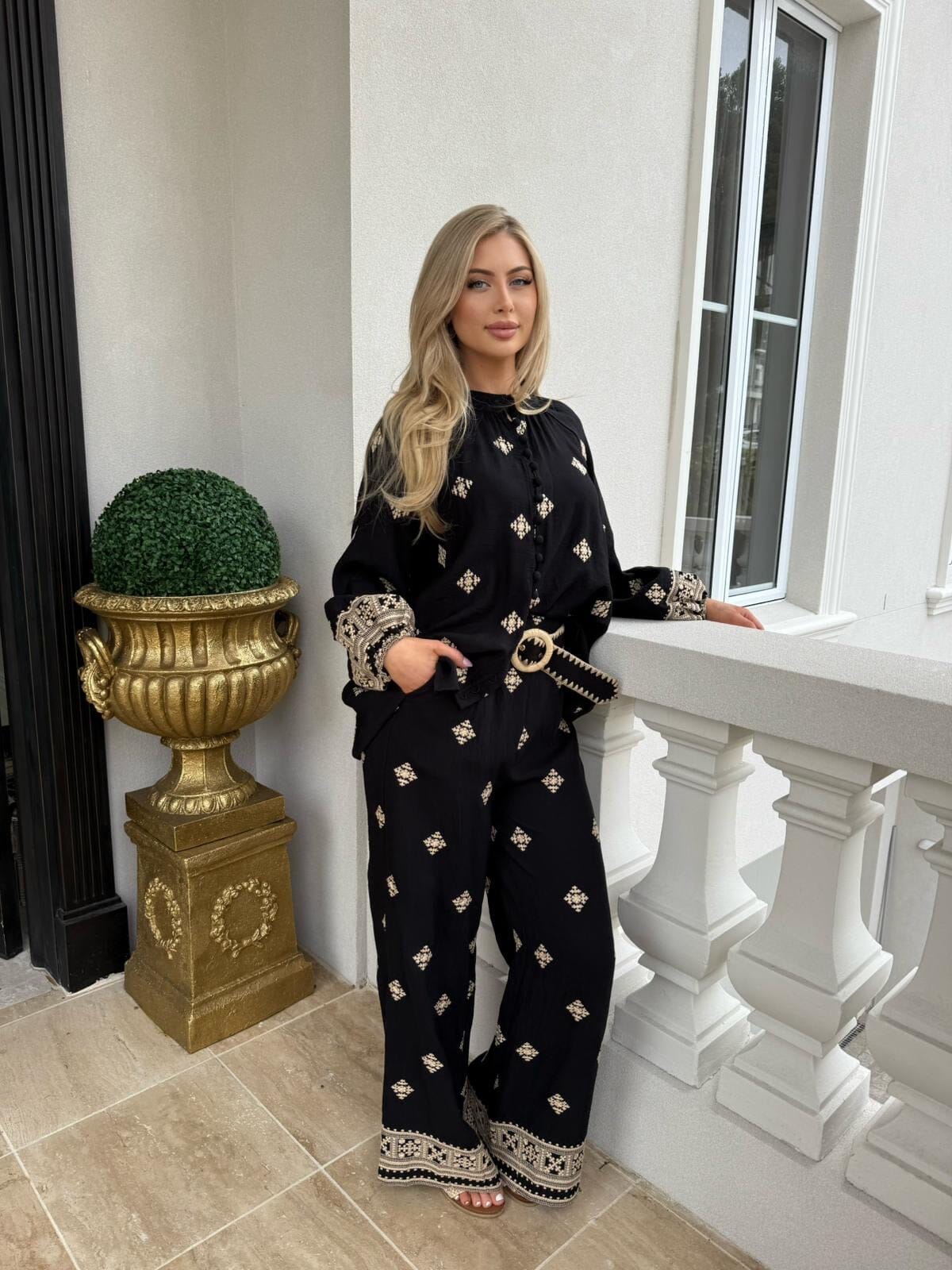 Black Embroidered Set
