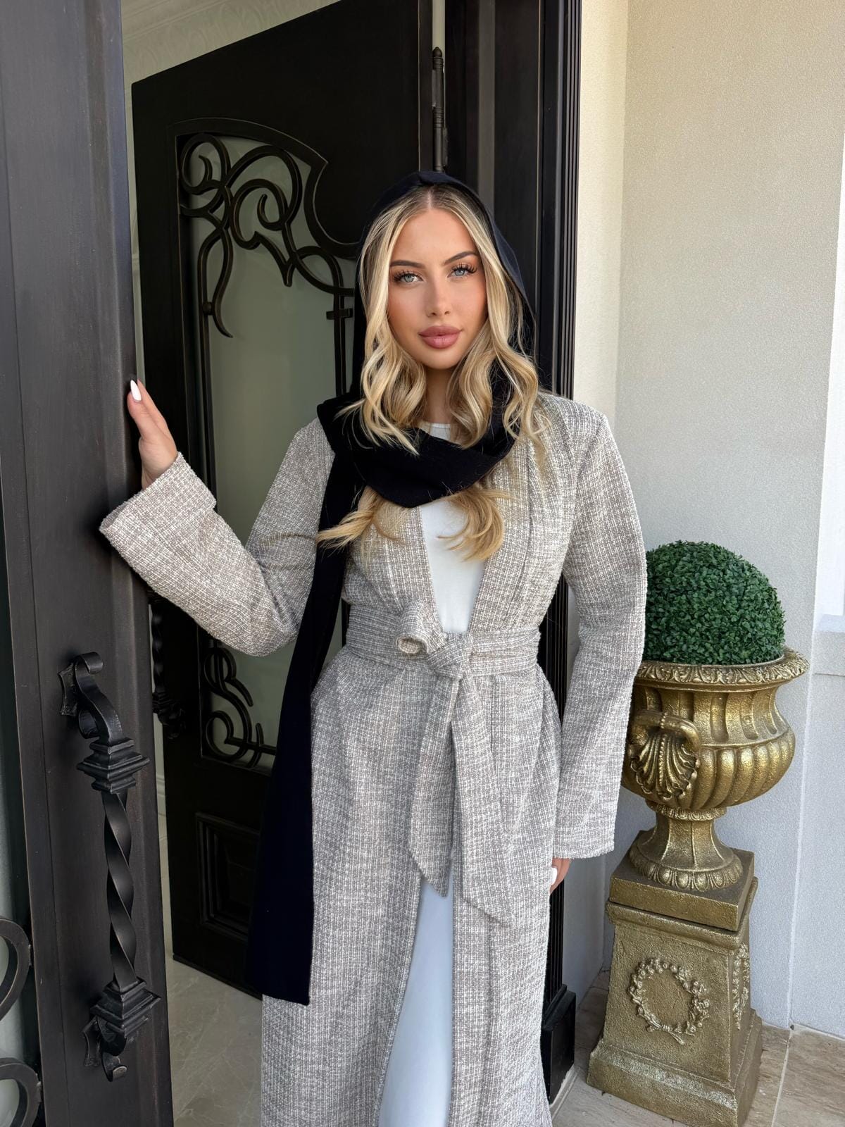 Hooded Knit Scarf
