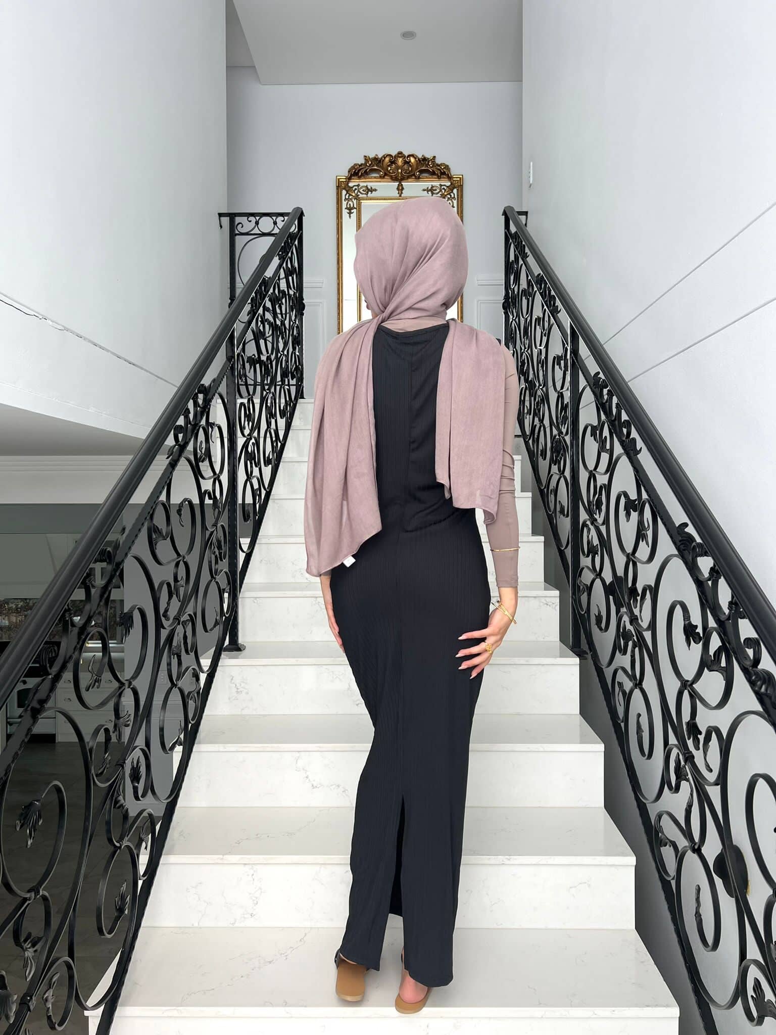 Ribbed Abaya Set