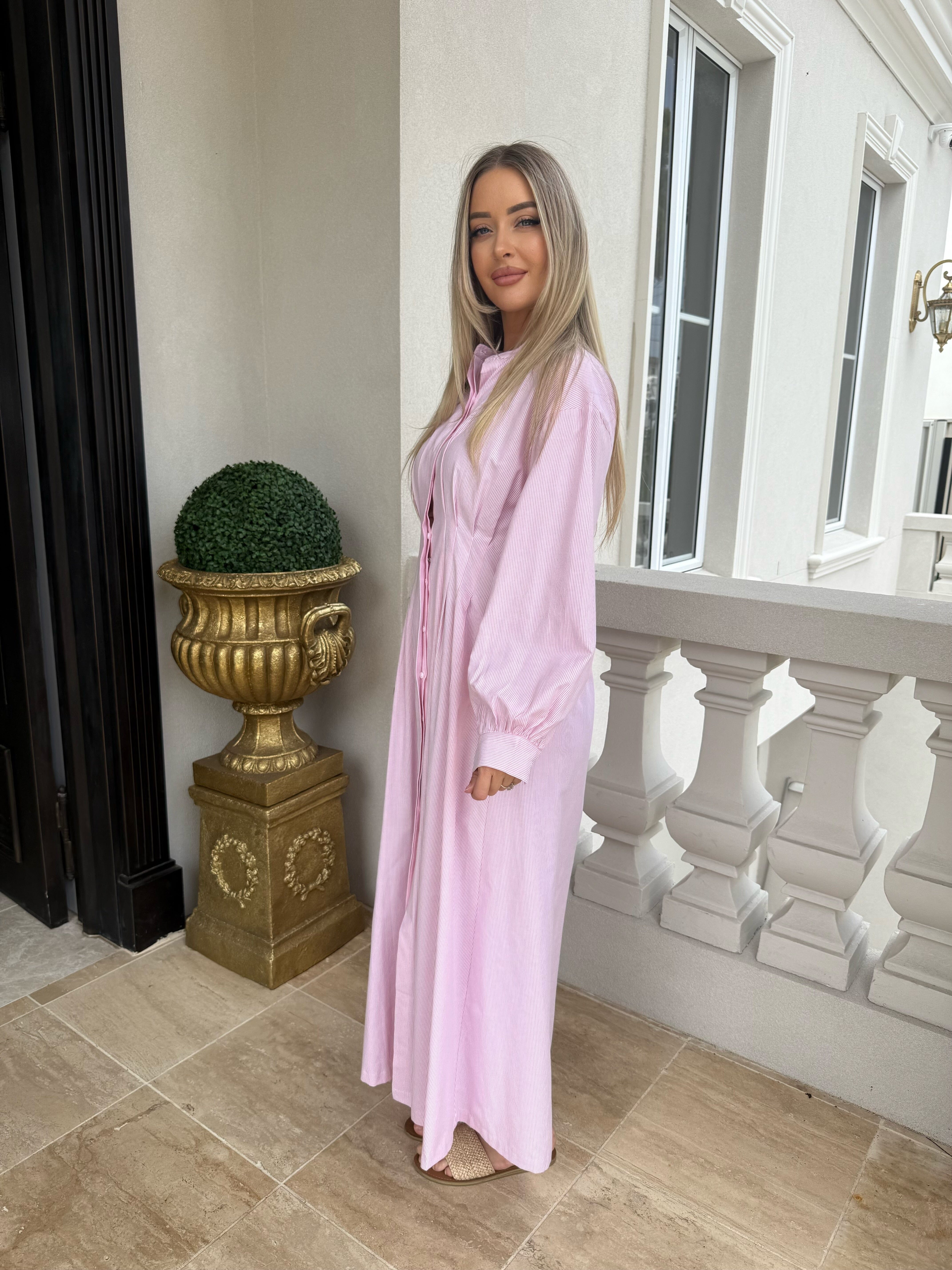 Pink Pin Stripe Dress