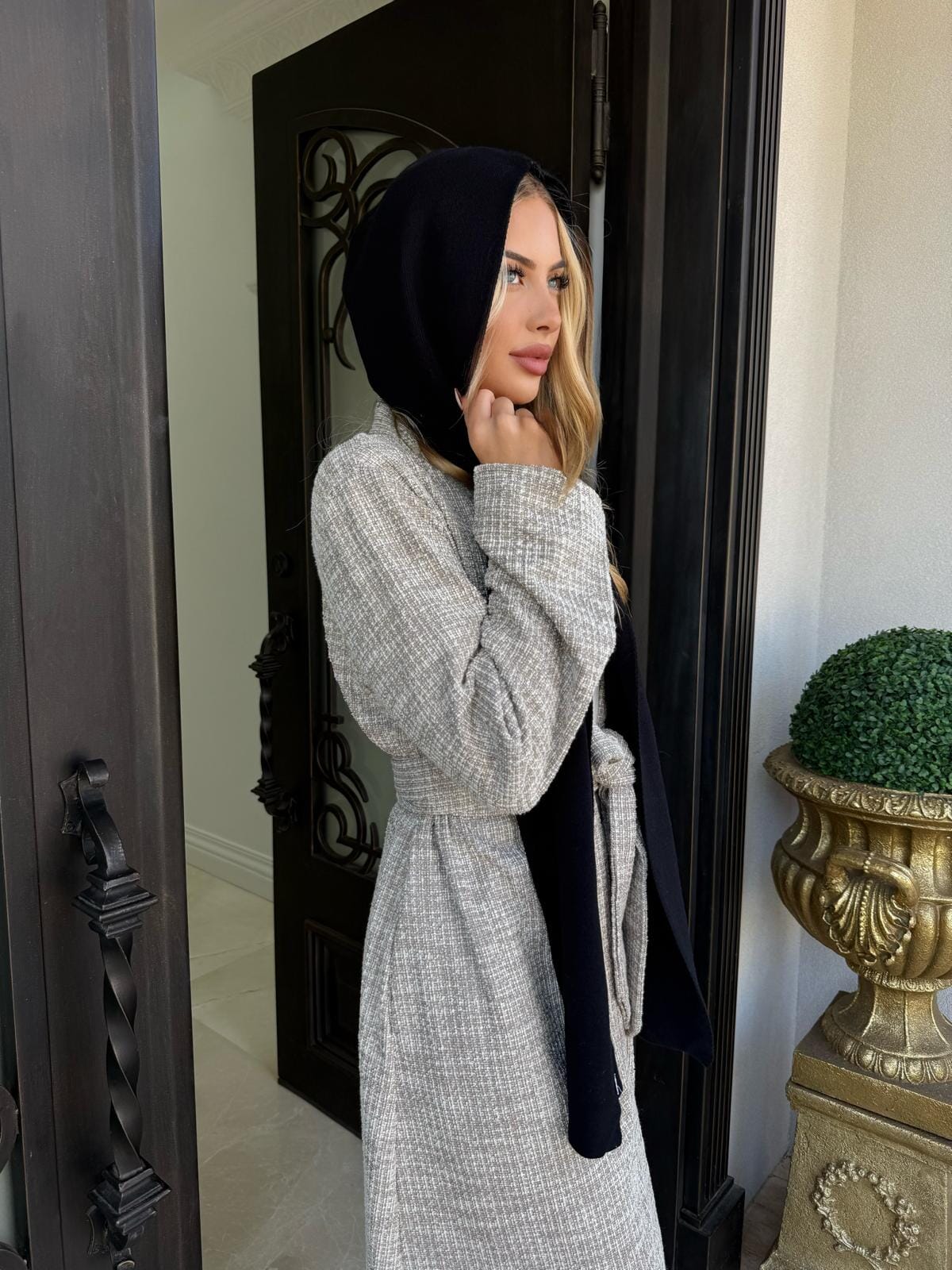 Hooded Knit Scarf