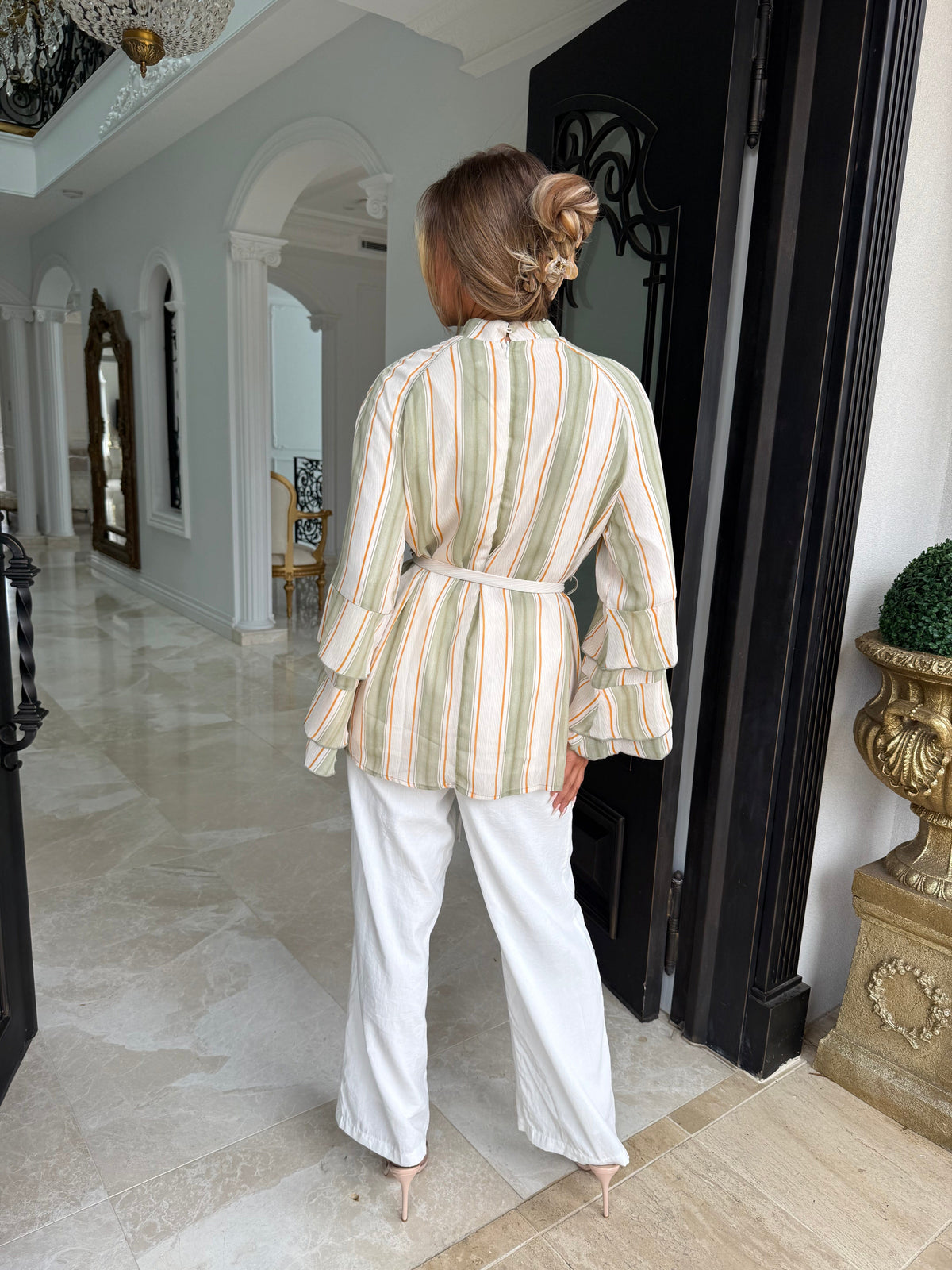 Striped Chiffon Blouse