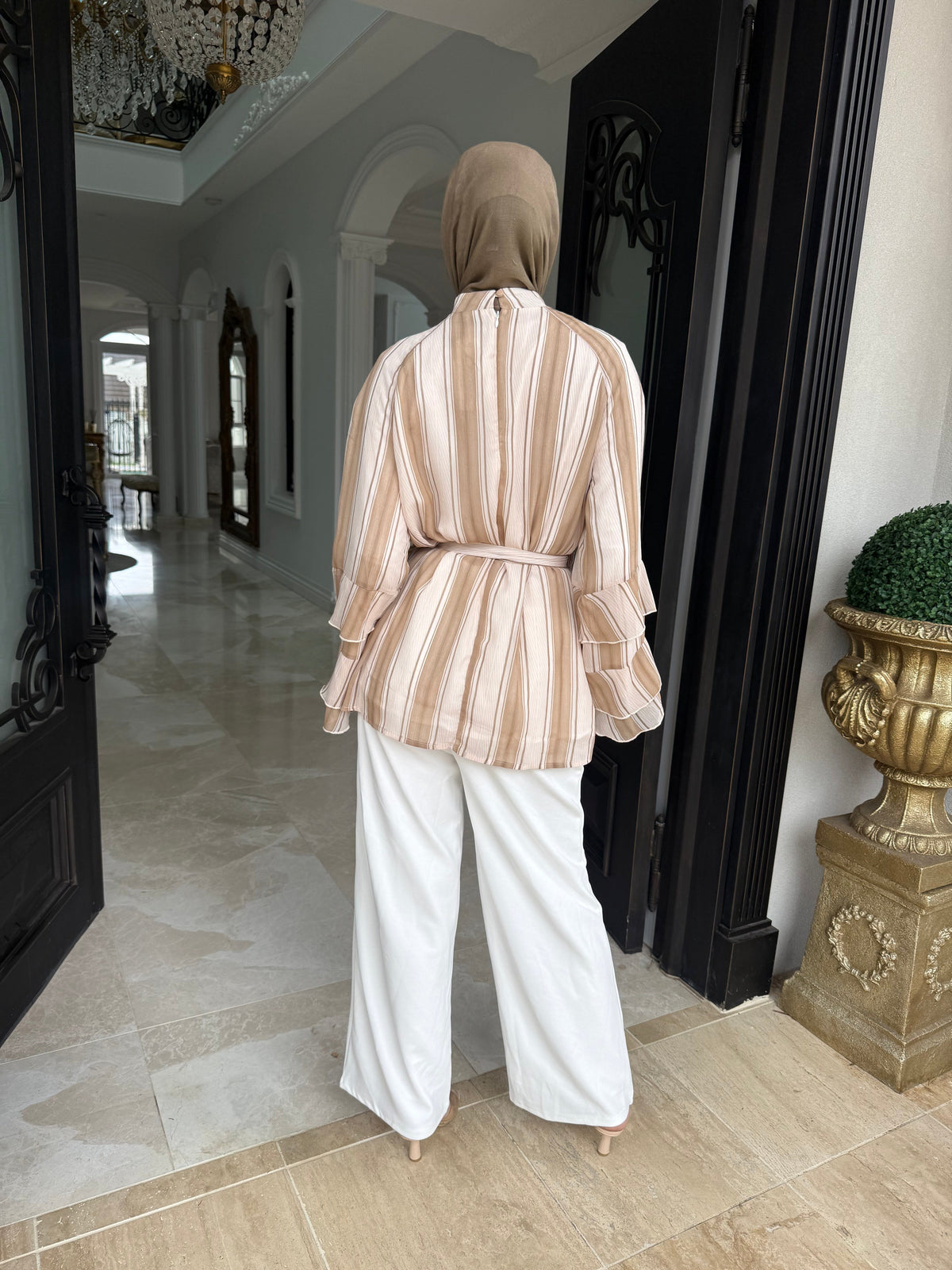 Striped Chiffon Blouse