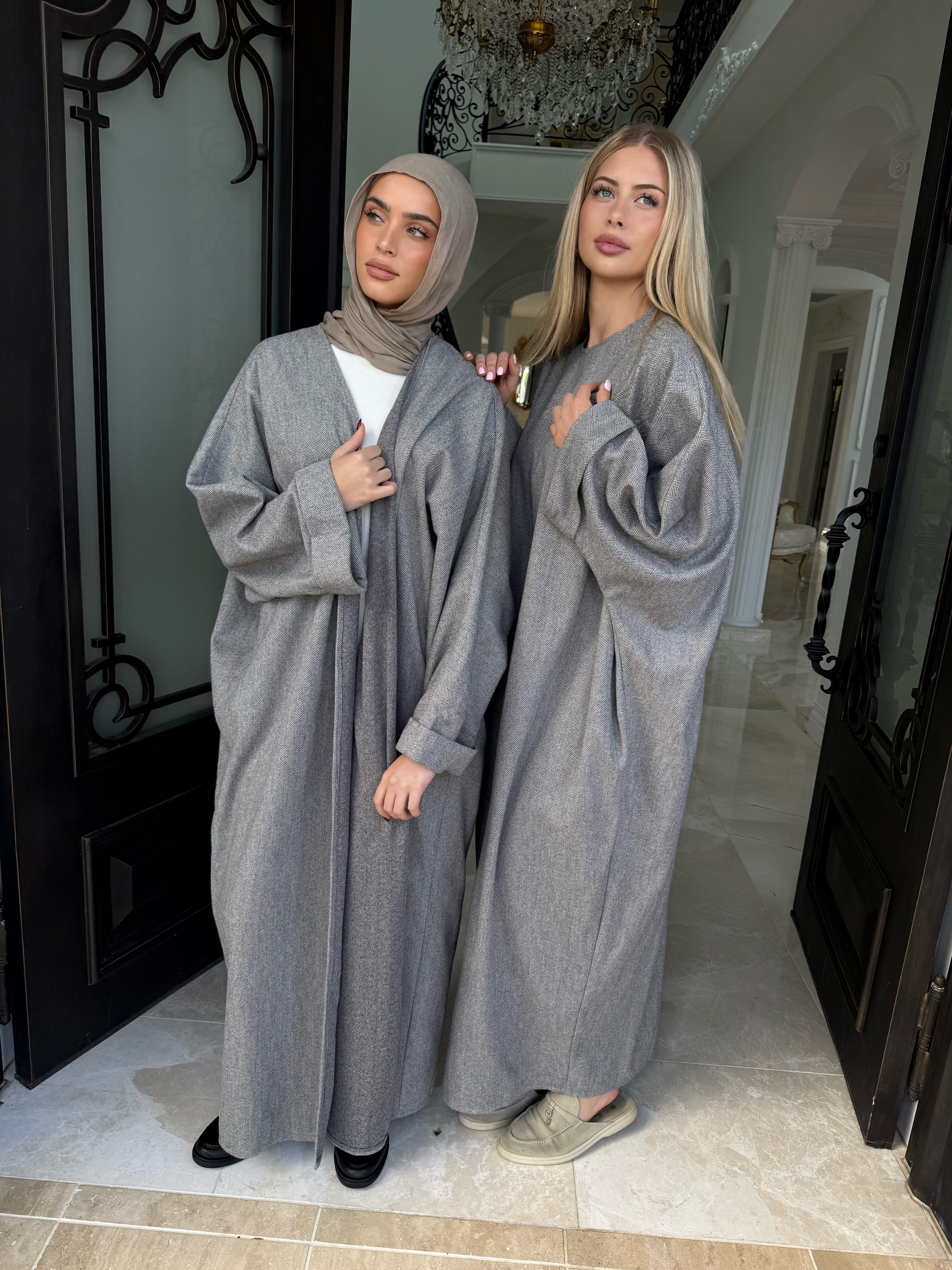 Textured Winter Open Abaya
