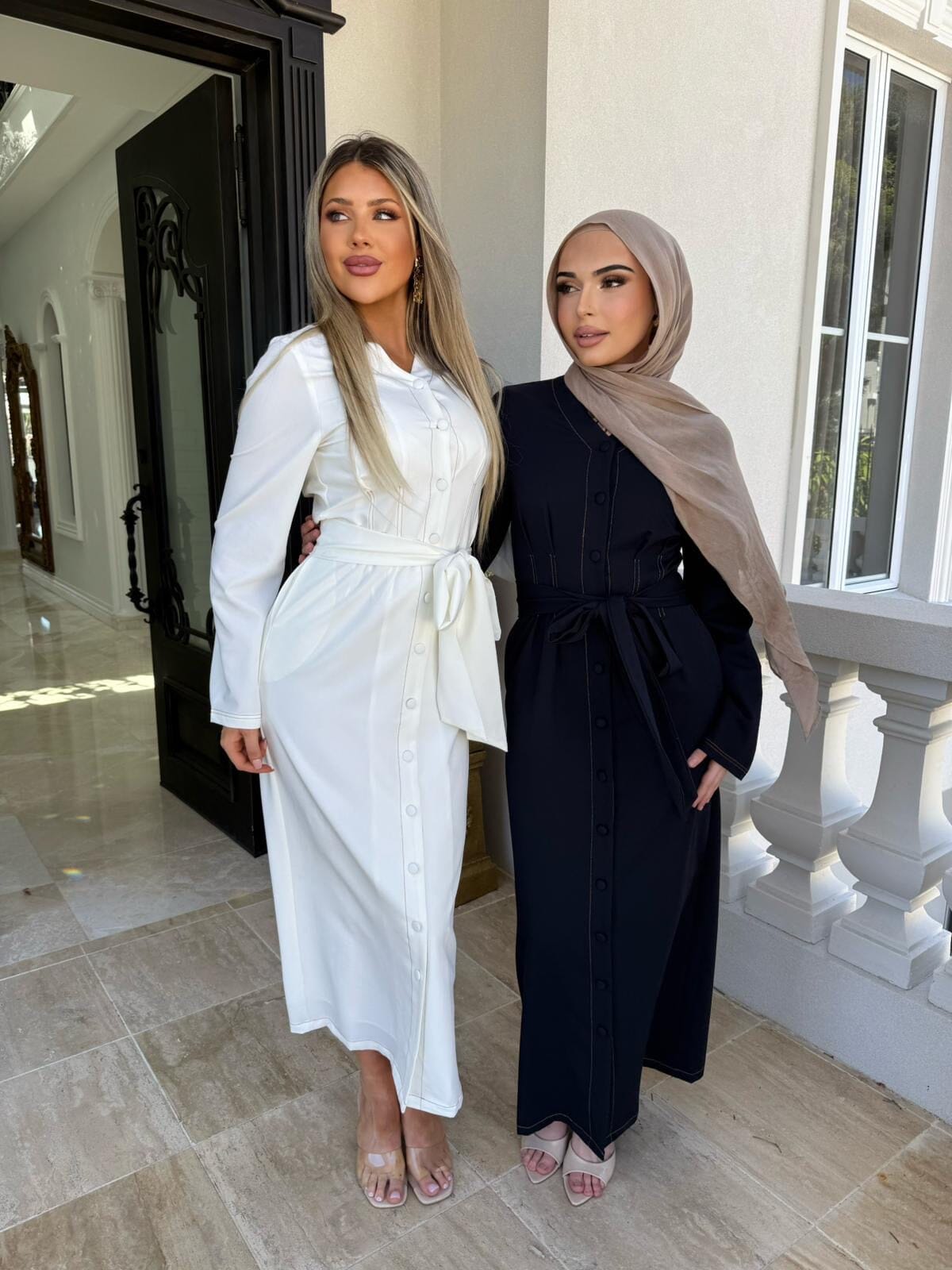 Contrast Tie Dress