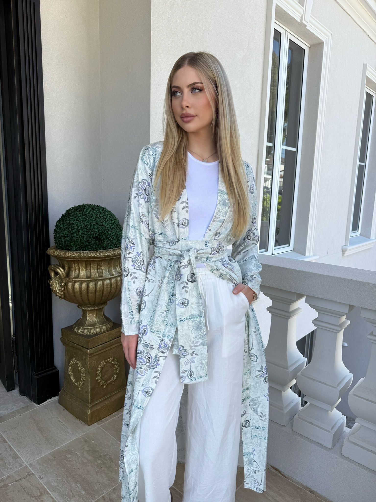 Mint Open Abaya