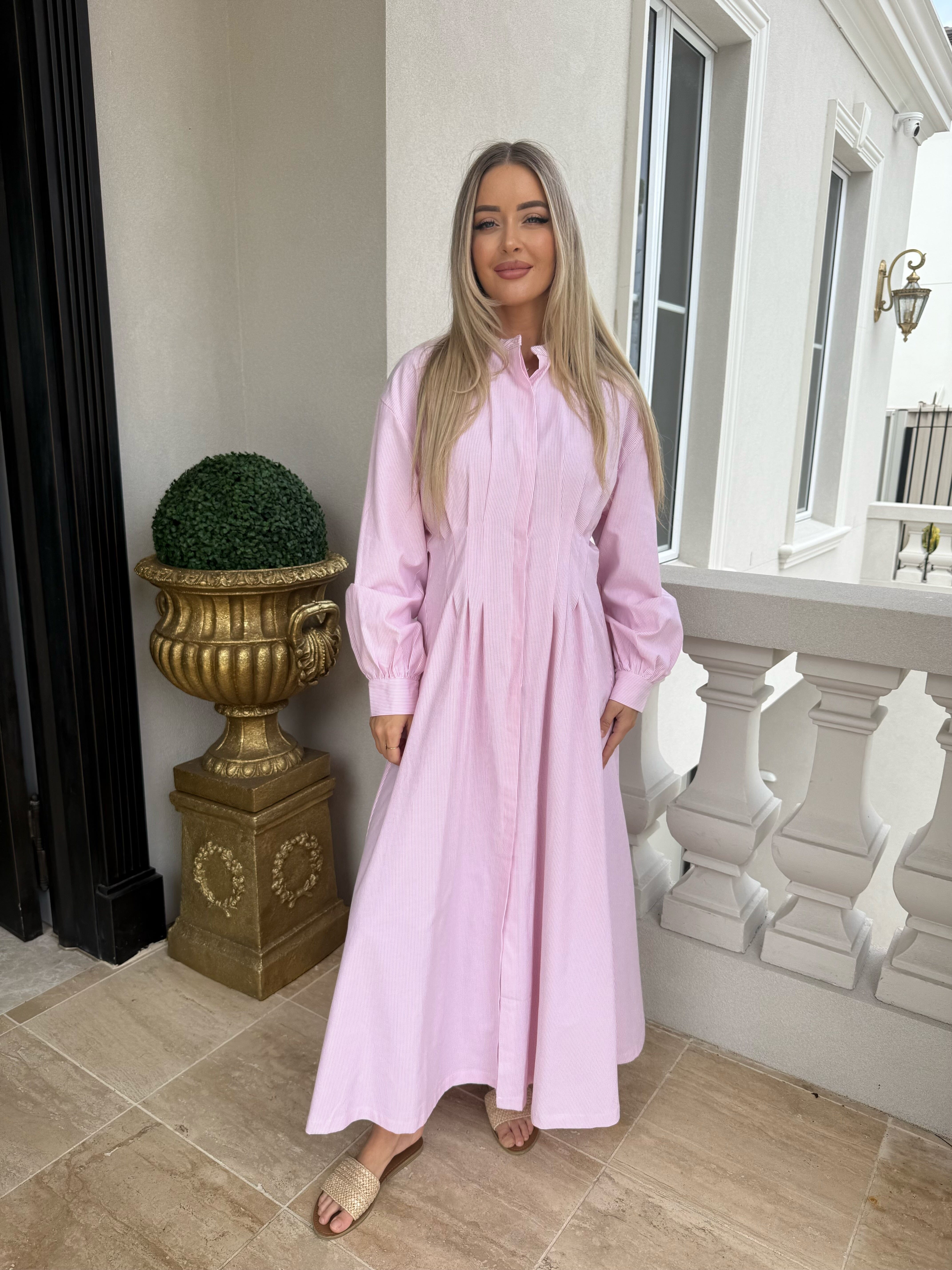 Pink Pin Stripe Dress