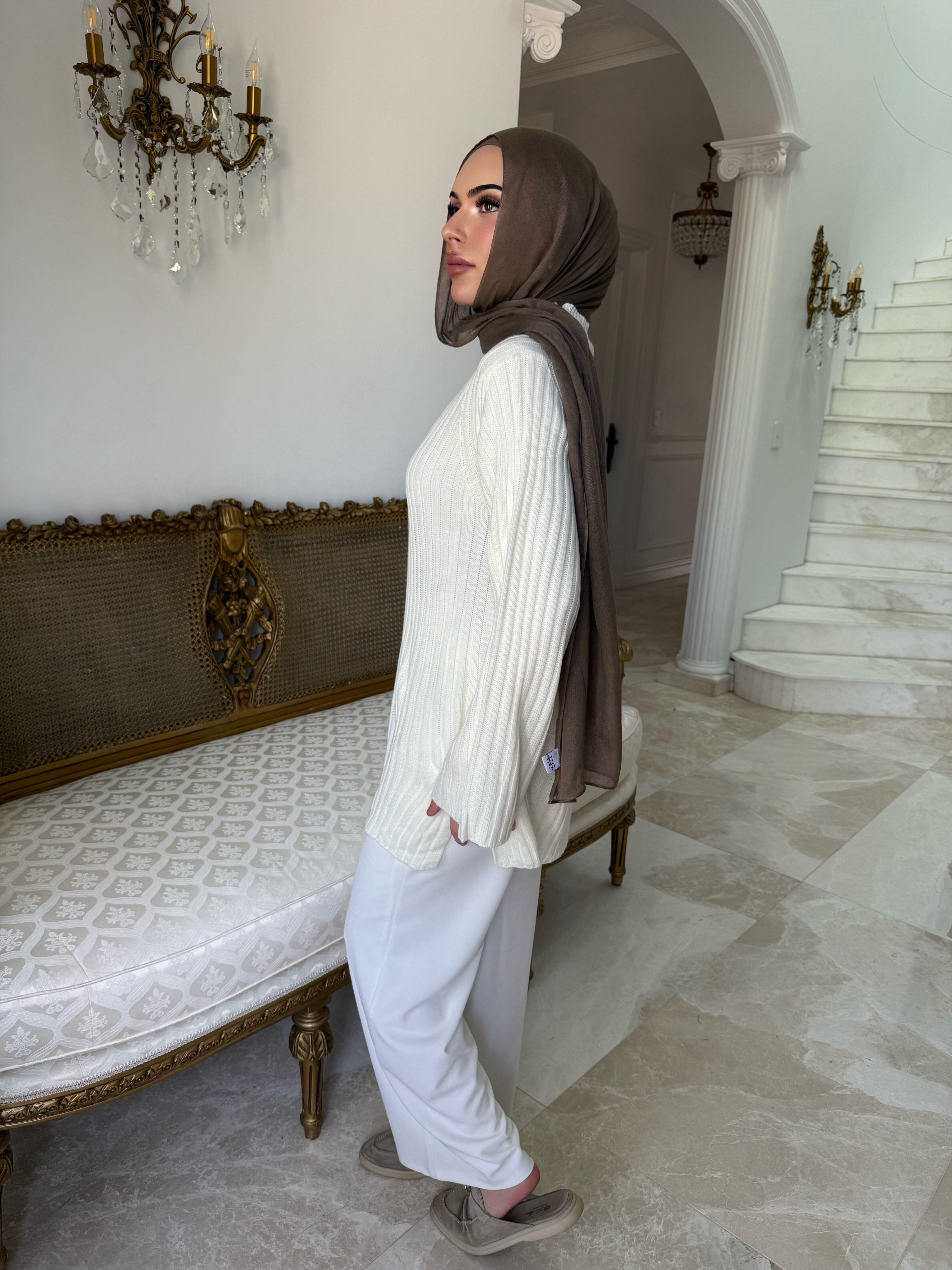 Ribbed High Neck Jumper