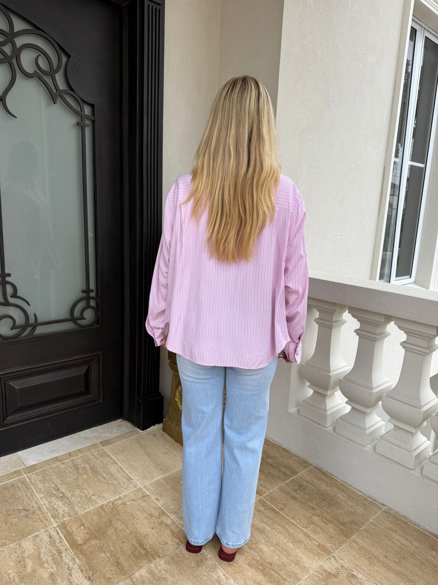 Gathered Stripe Shirt