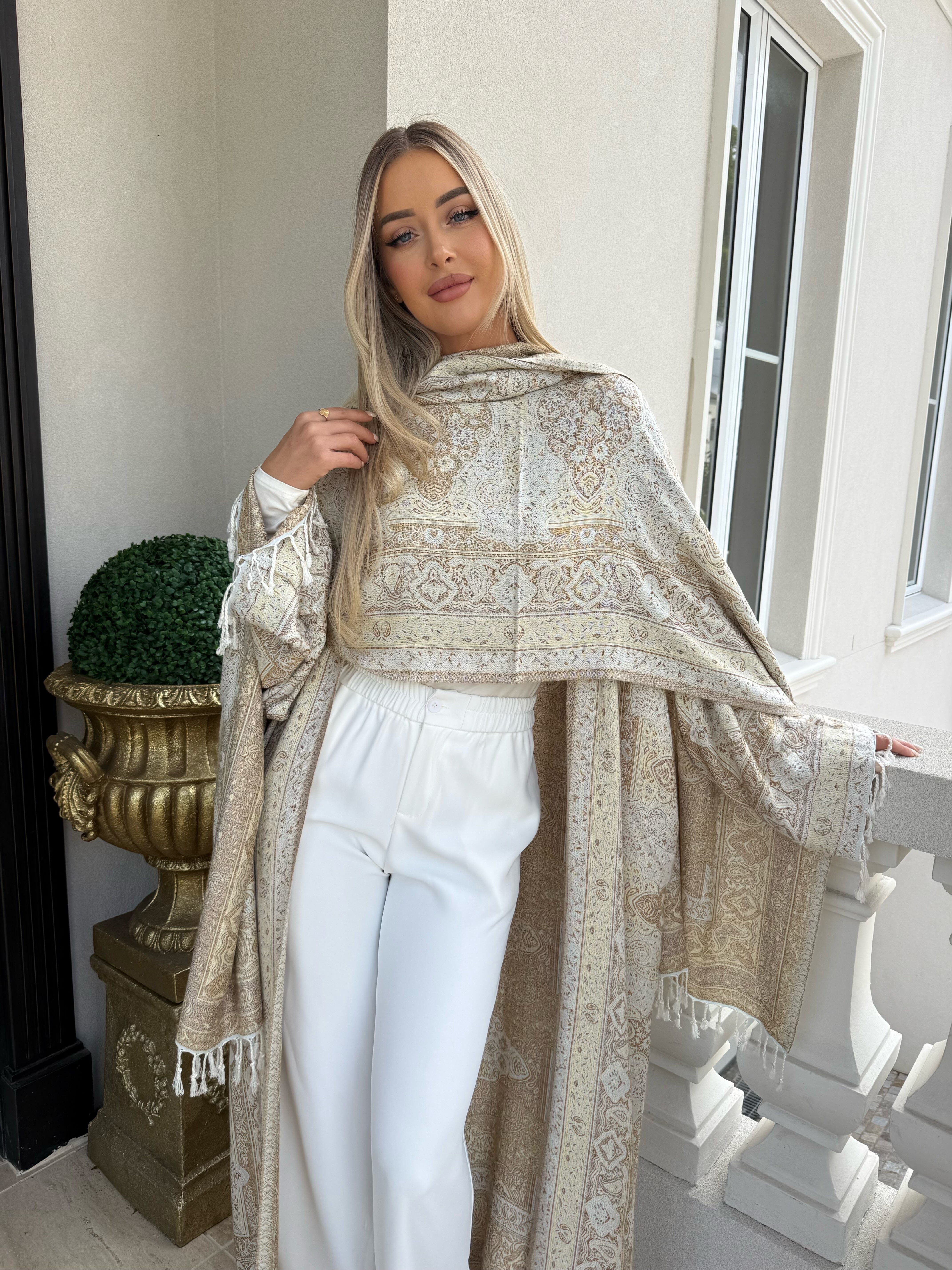 Nude Pashmina Set