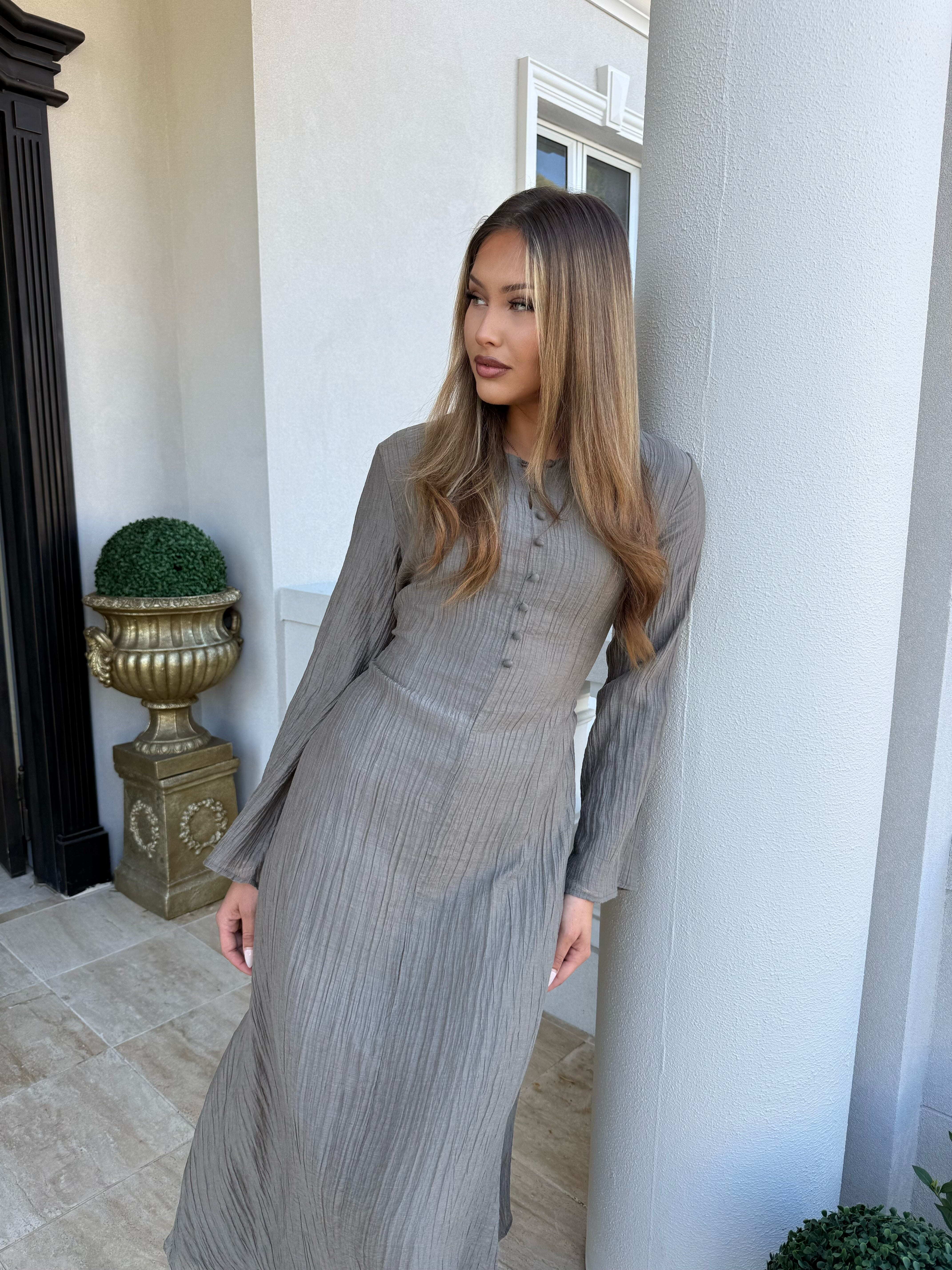Crinkle Belle Sleeve Dress