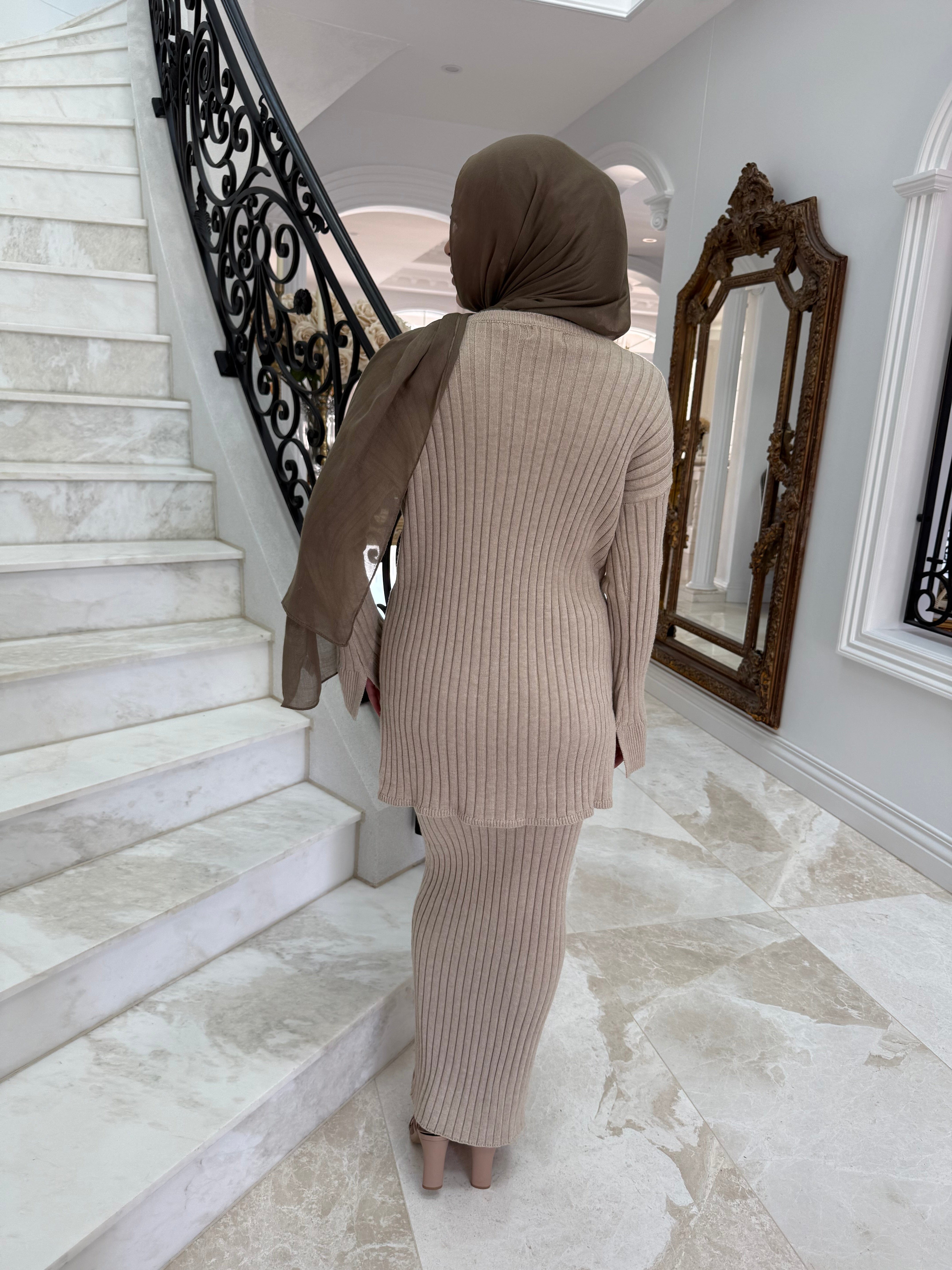 Ribbed Skirt Set