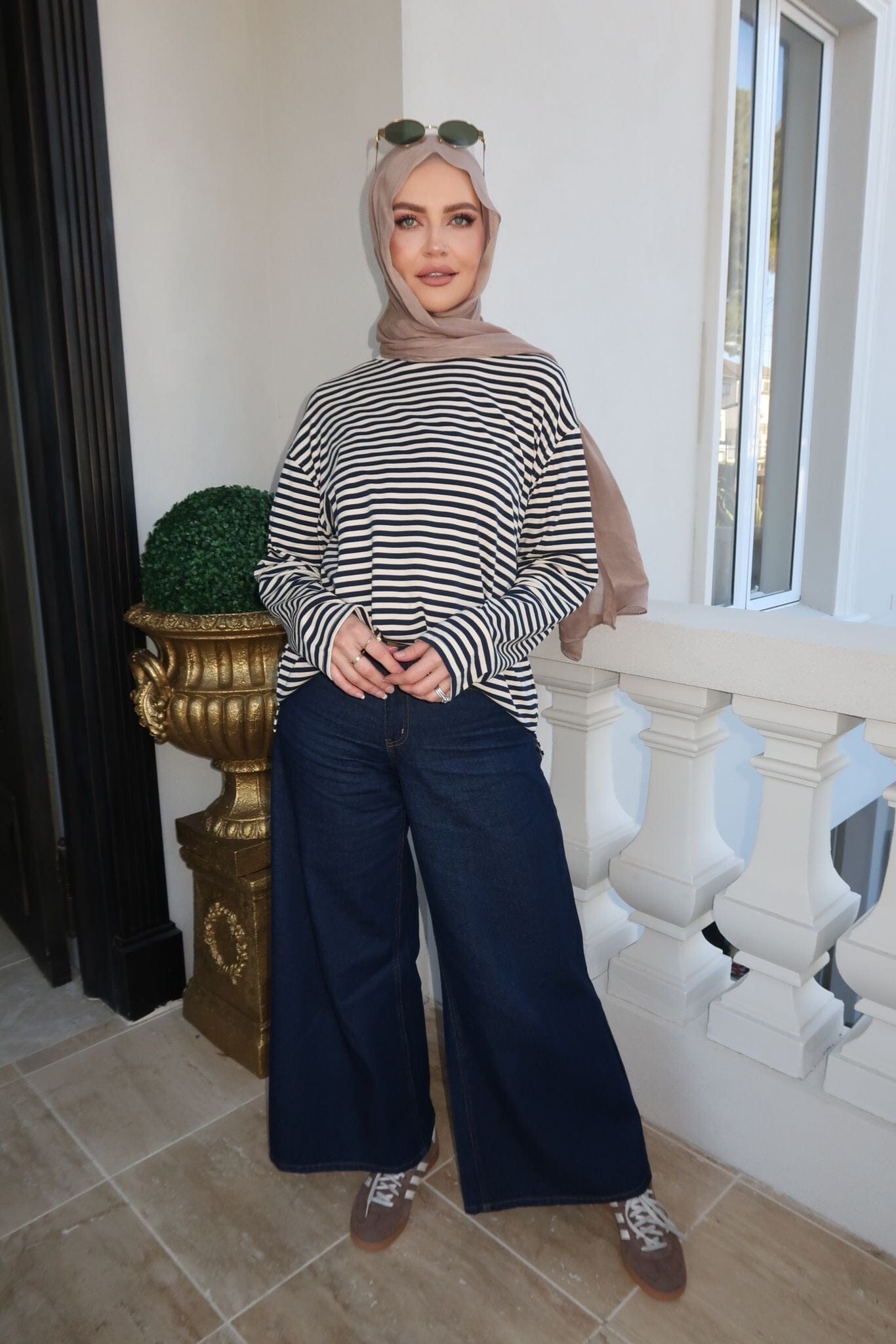 Navy Stripe Top