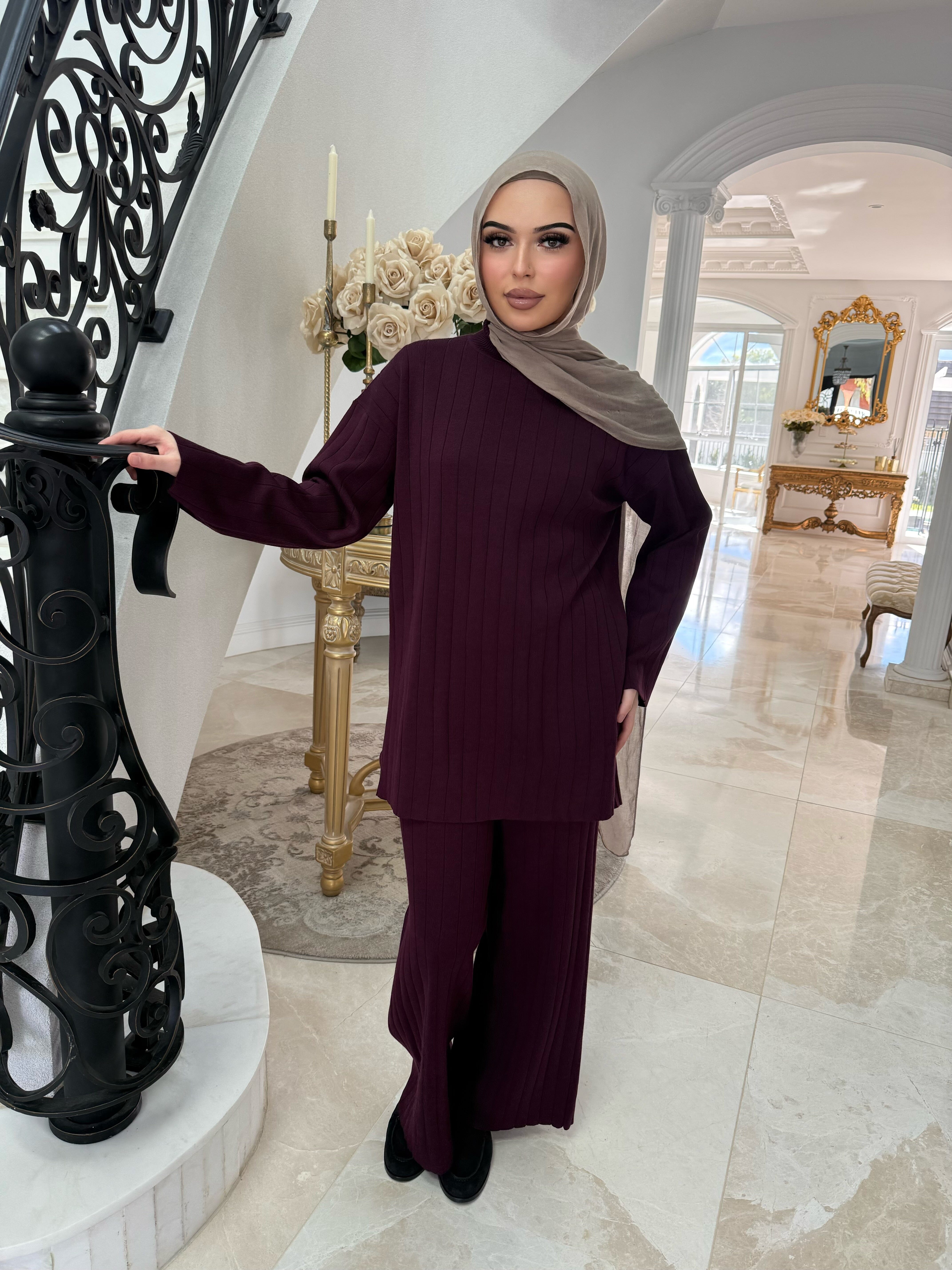 Thick Ribbed Knit Set