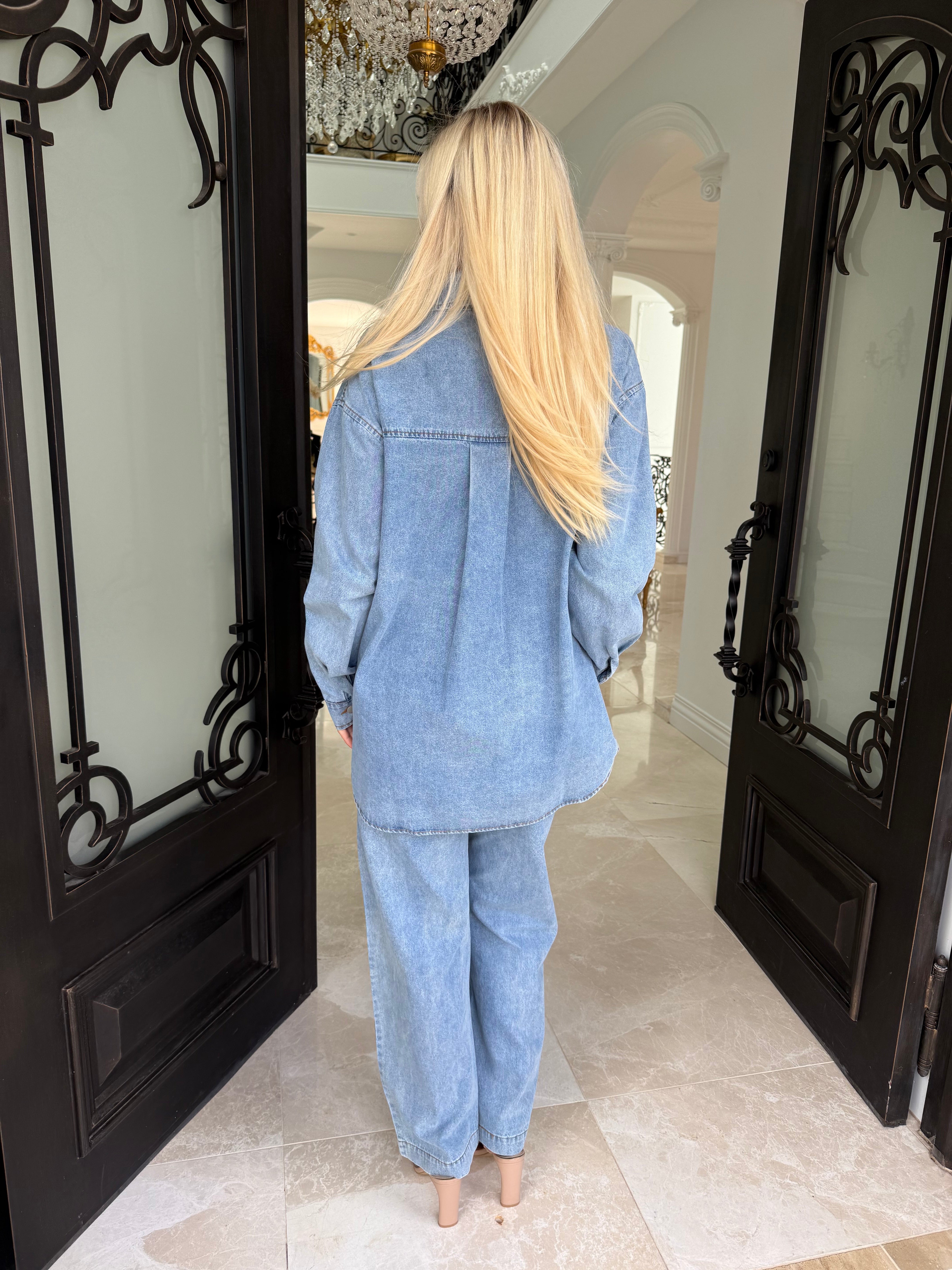 Denin Shacket Set