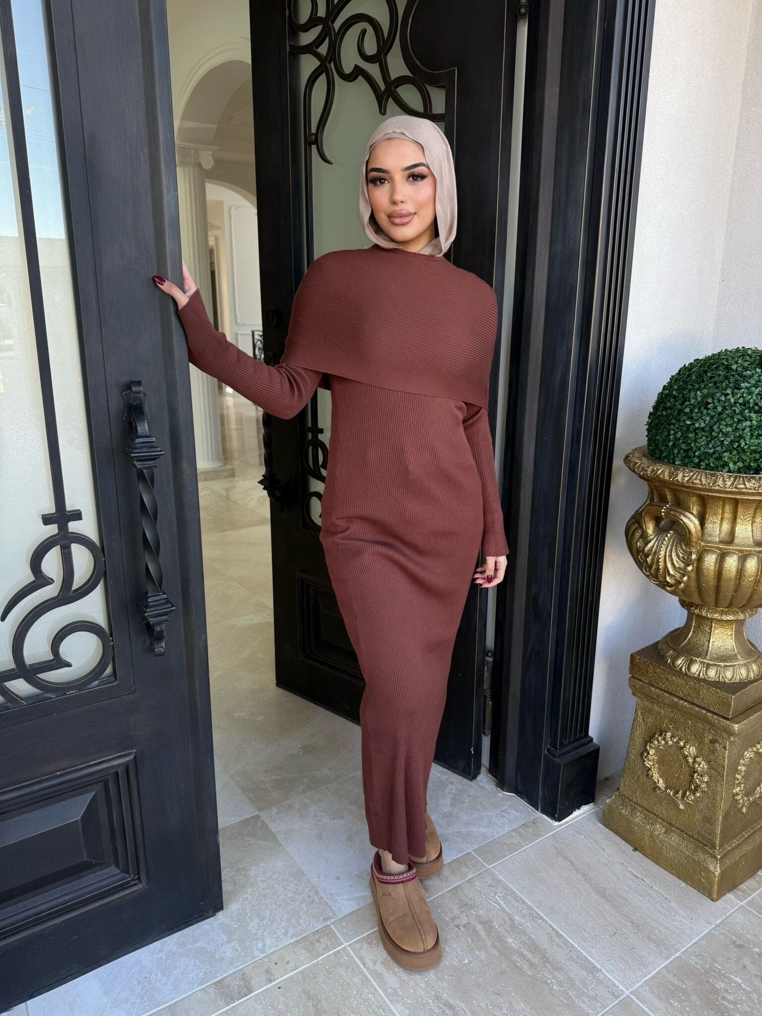 Ribbed Scarf Dress