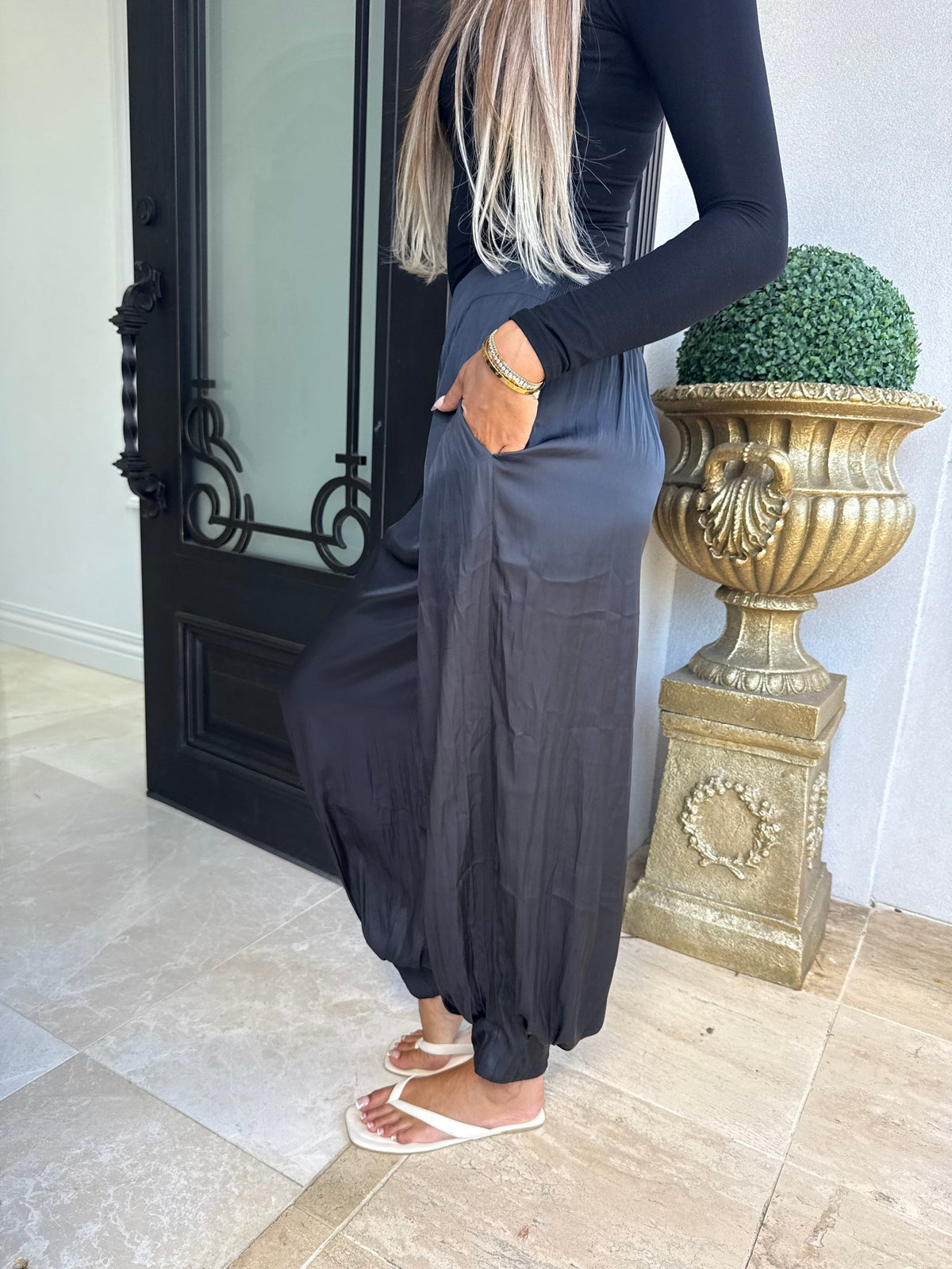 Satin Cuffed Pants