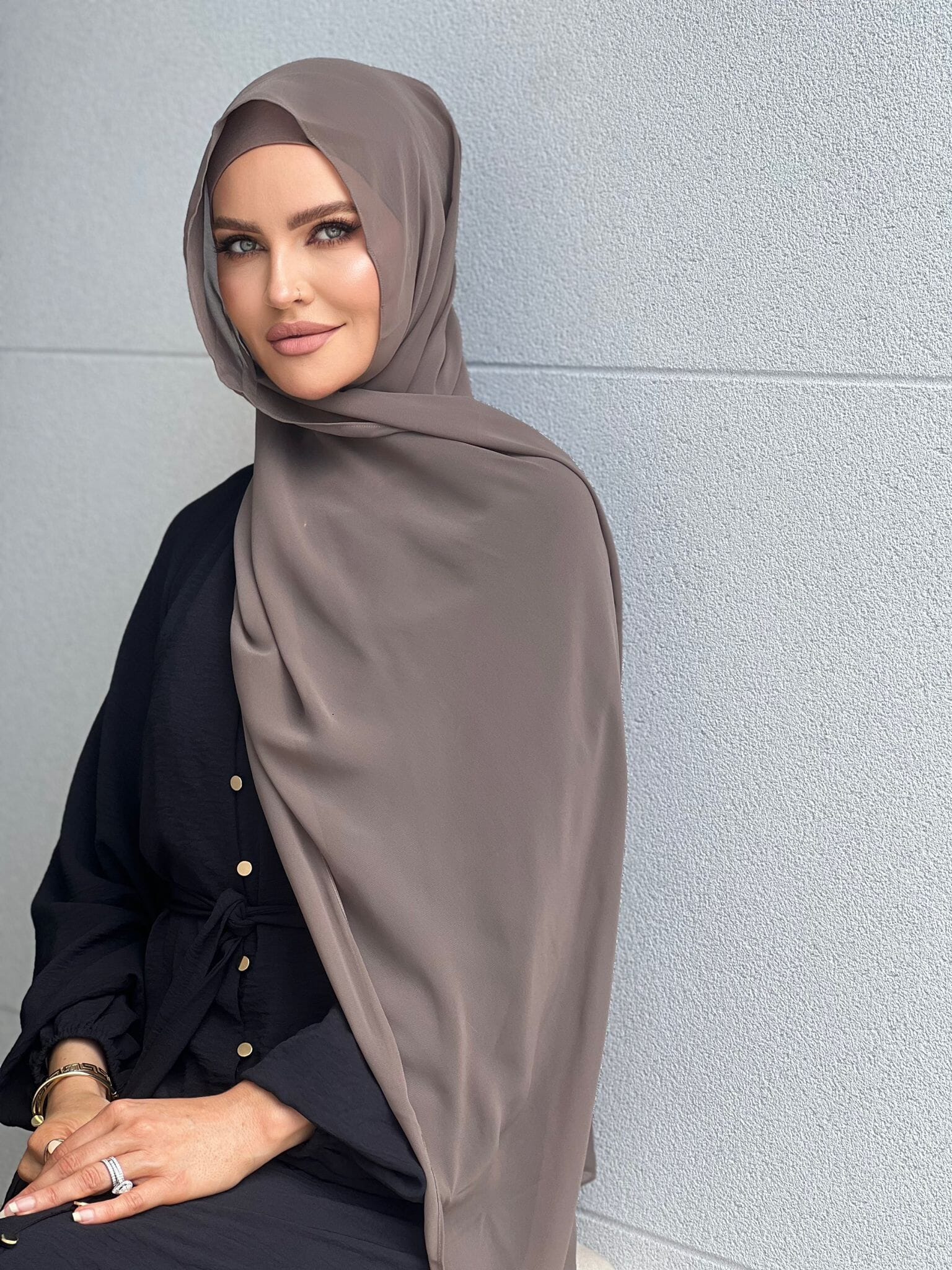 Toffee Chiffon Hijab Set