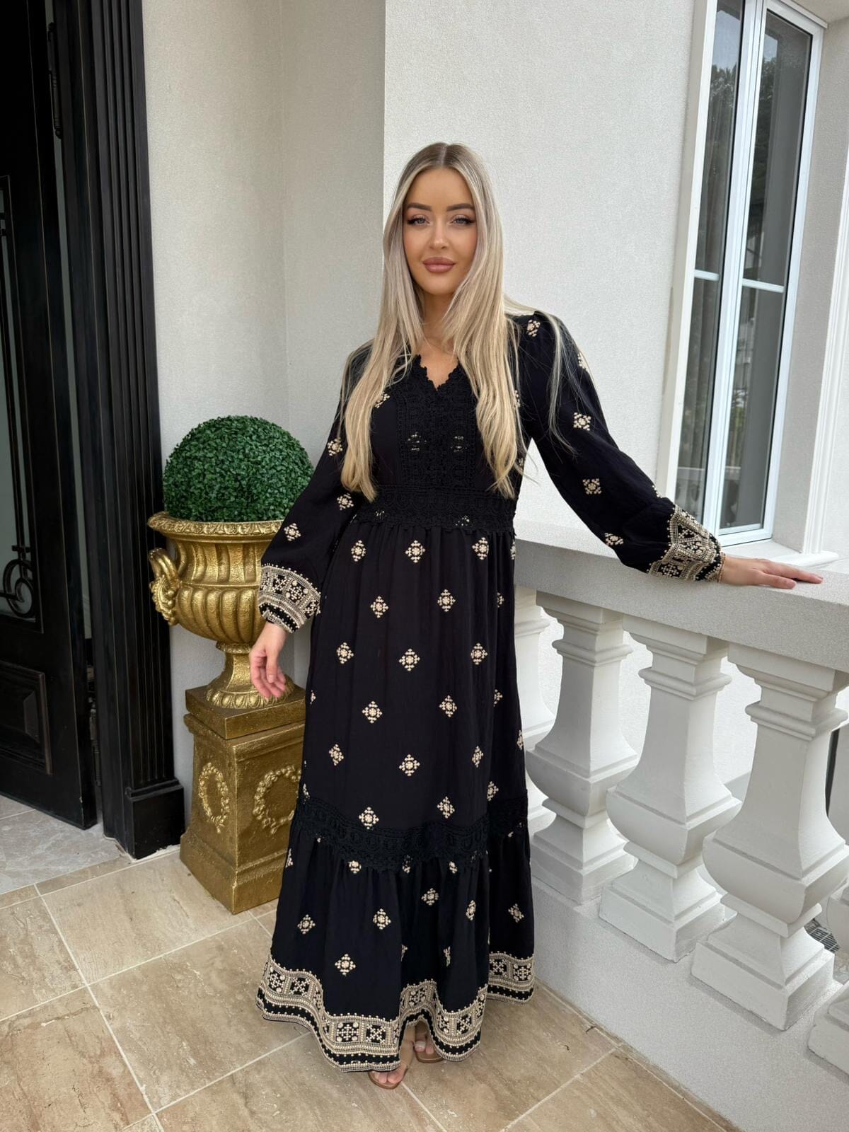 Black Embroidery Dress