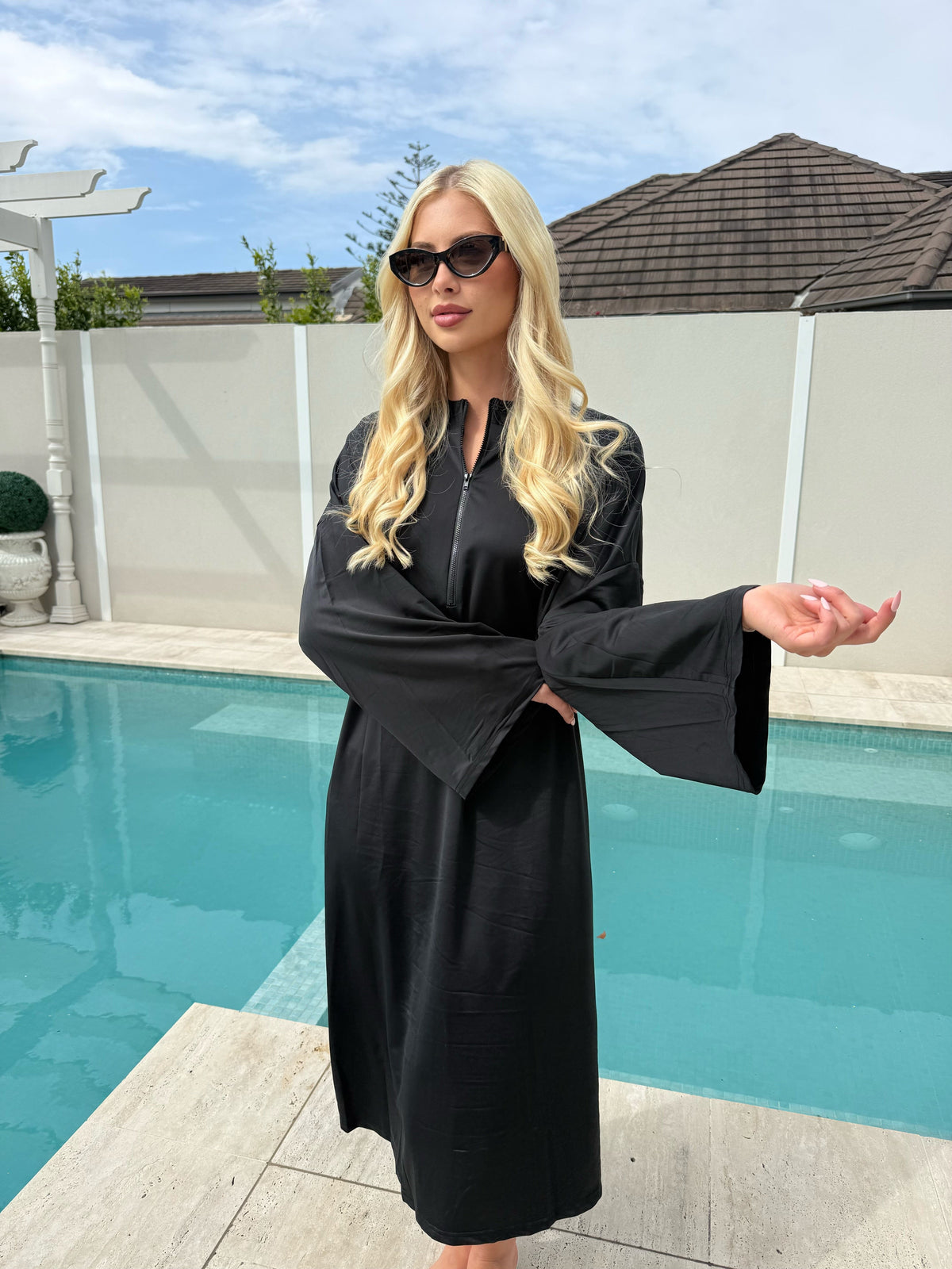Black Swim Kaftan