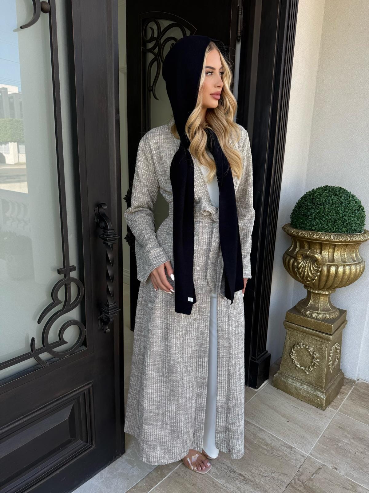 Hooded Knit Scarf