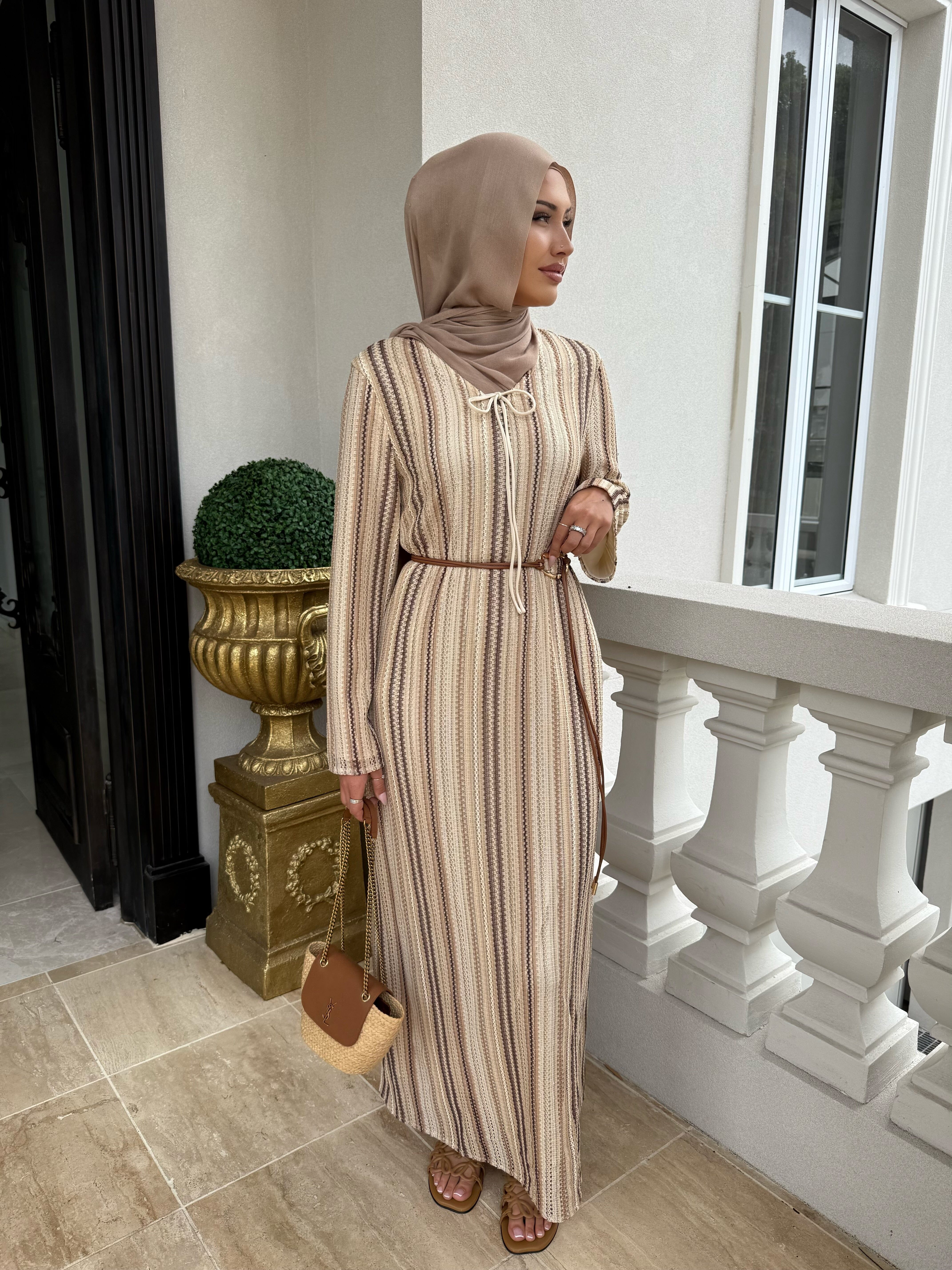 Tan Crochet Maxi