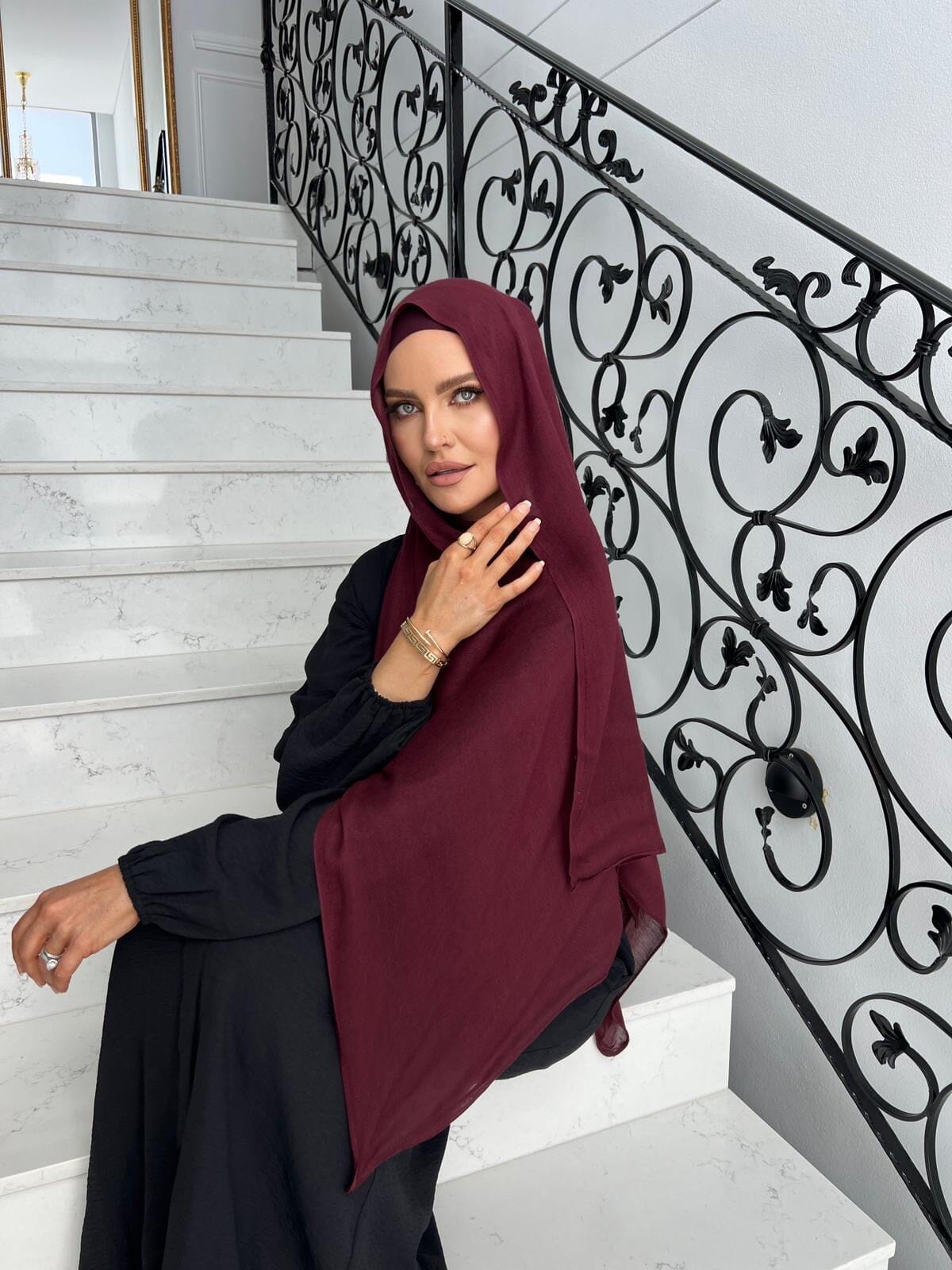 Plum Hijab Set