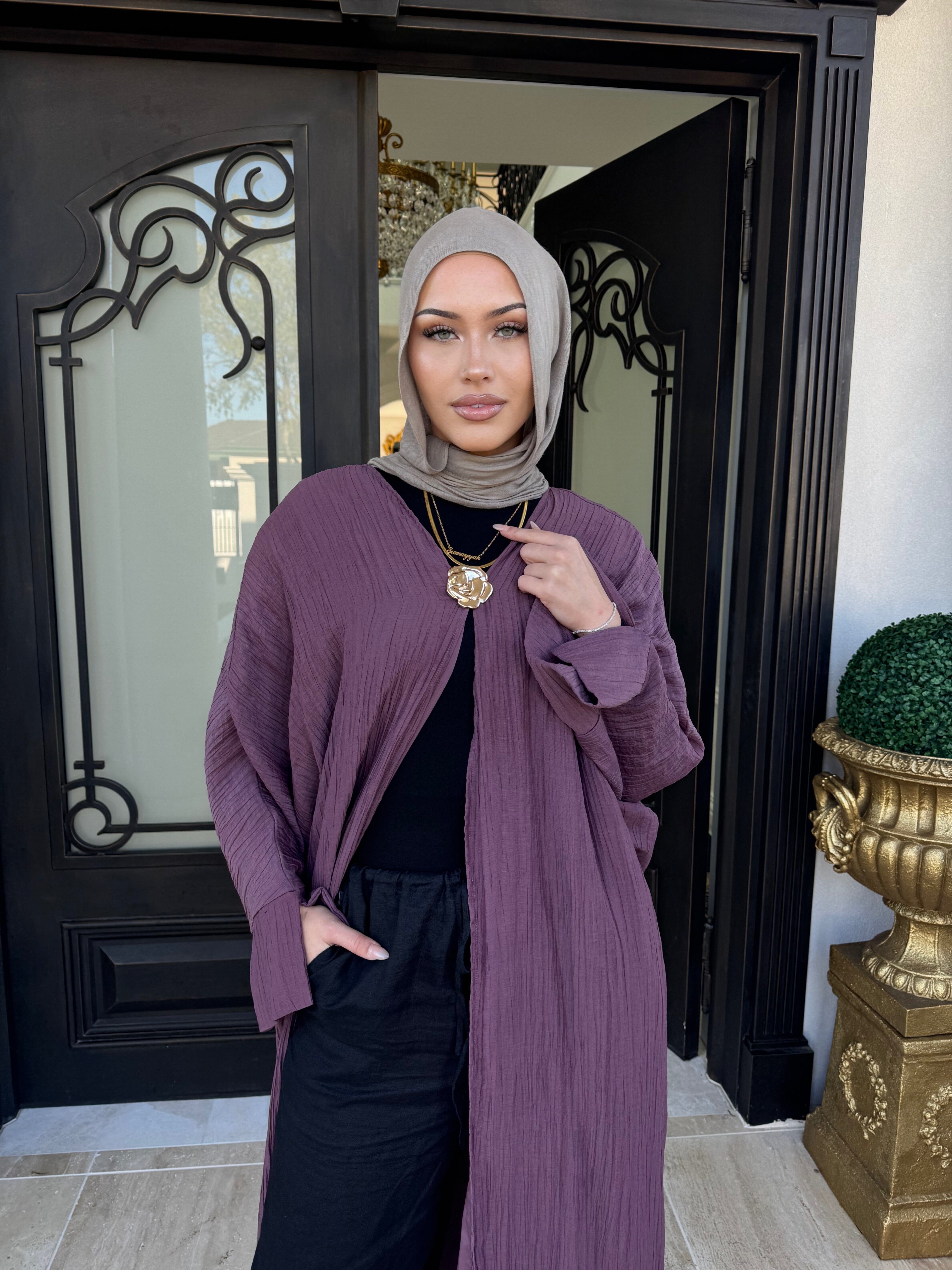 Crinkle Open Abaya
