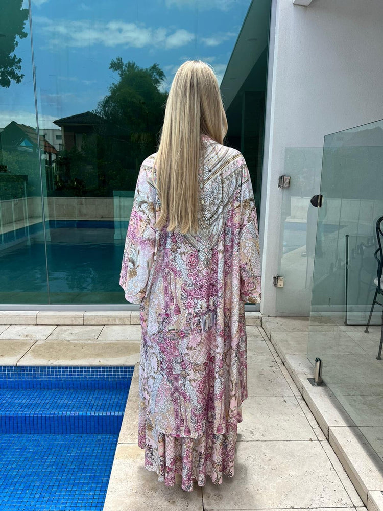 Shelly pink swim kimono