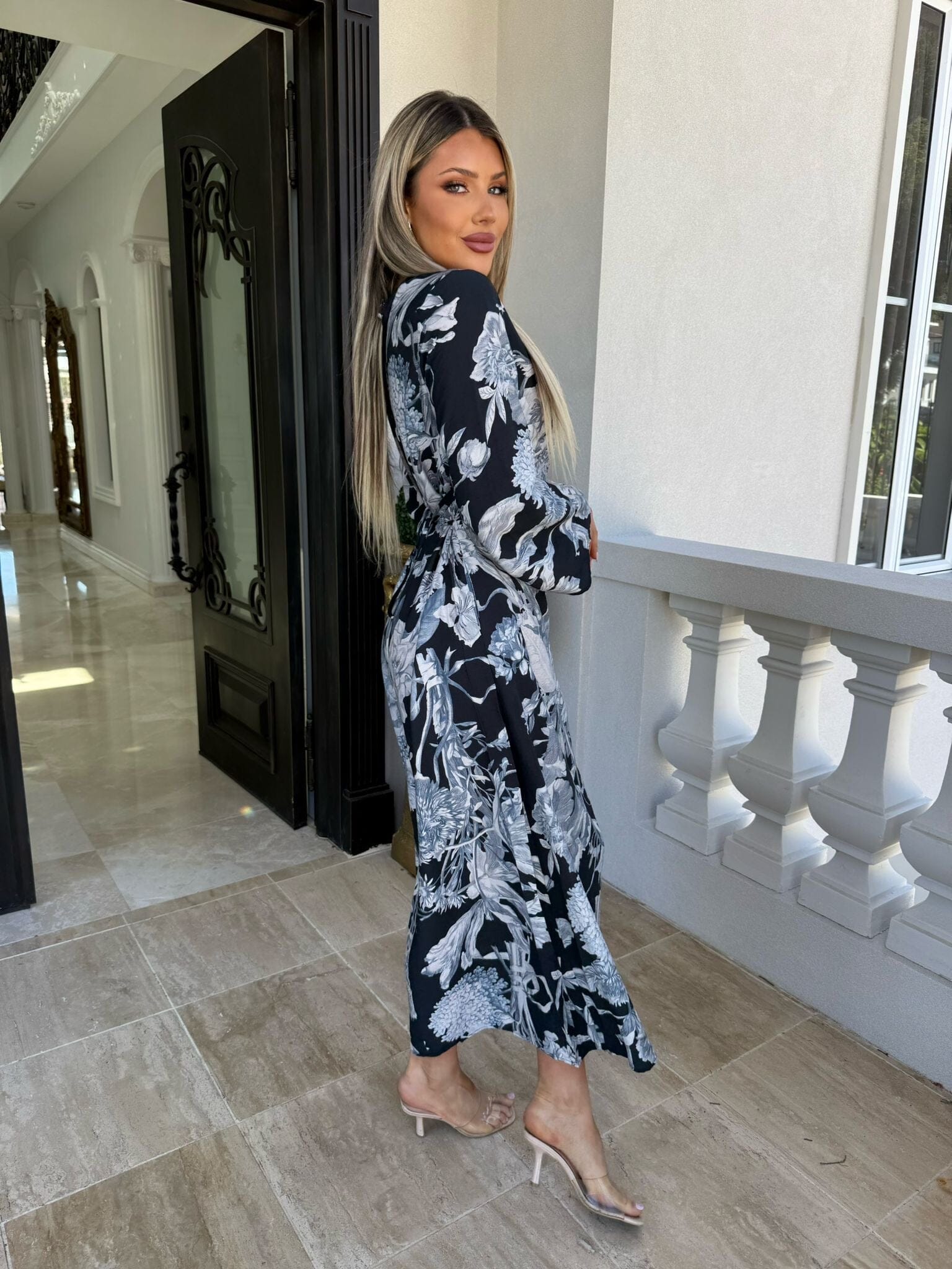 Navy Floral Dress