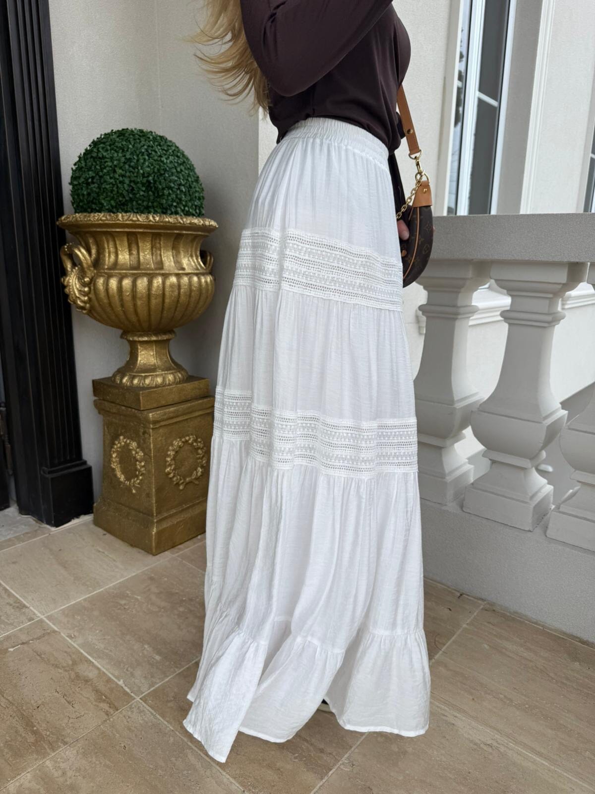 Embroidery Ruffle Skirt