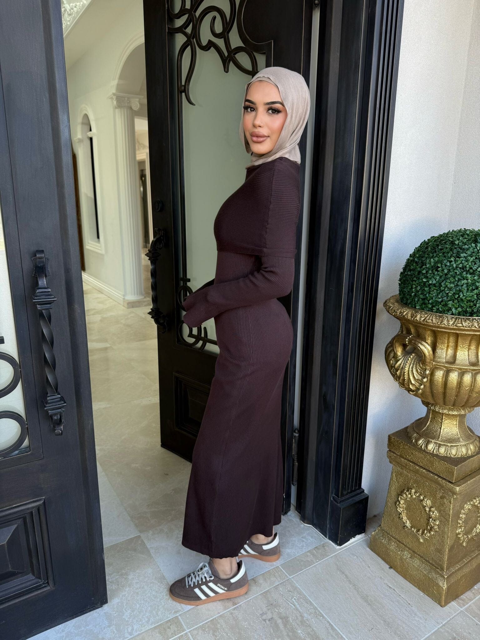 Ribbed Scarf Dress