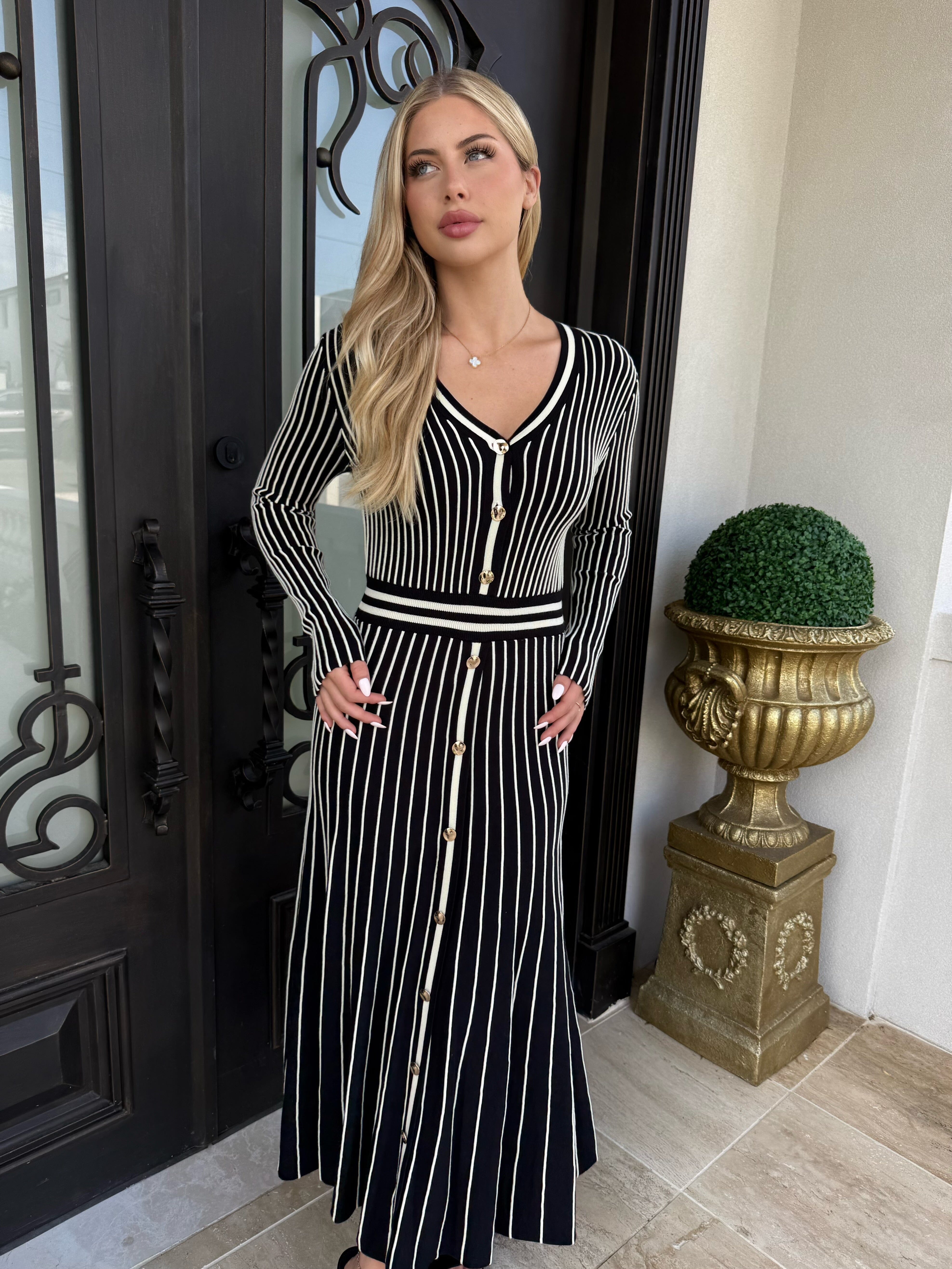 Malak Knit Pleated Dress